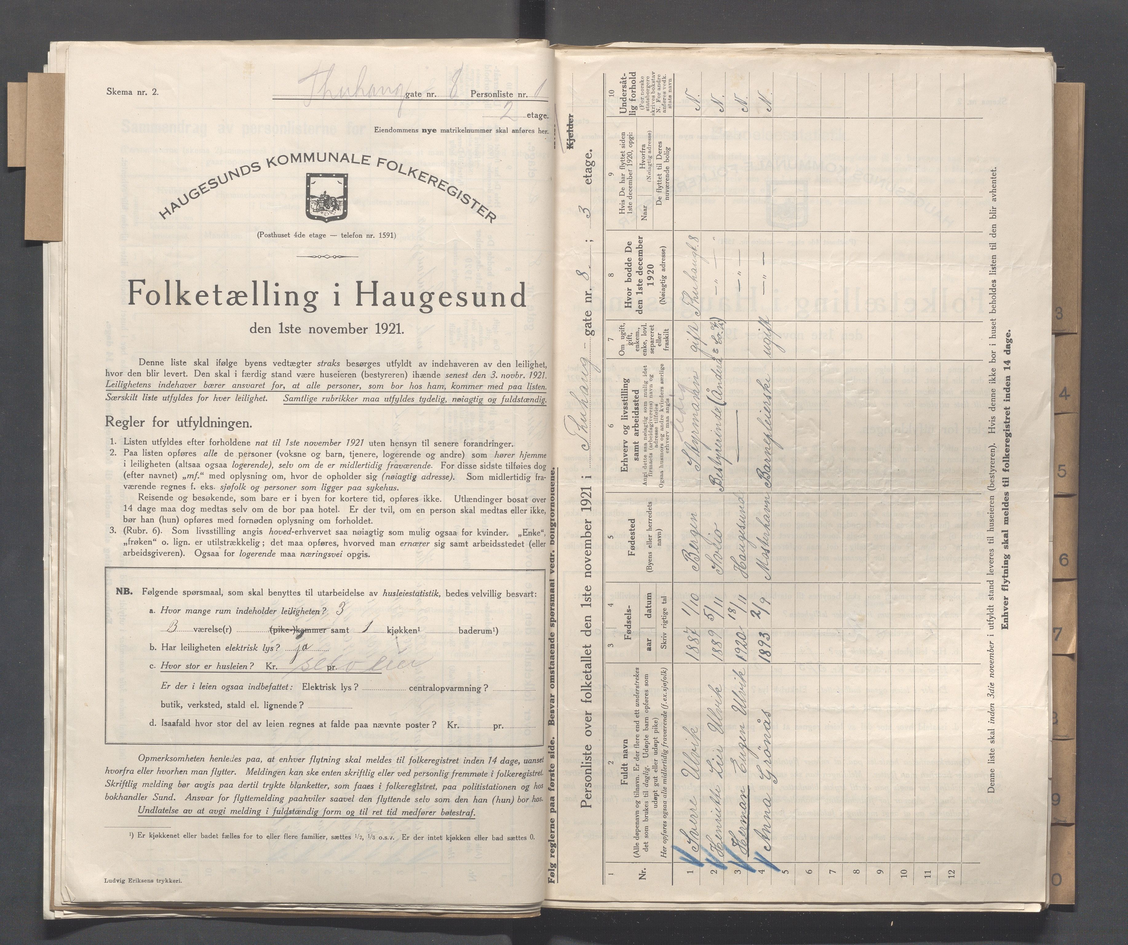 IKAR, Kommunal folketelling 1.11.1921 for Haugesund, 1921, s. 5410