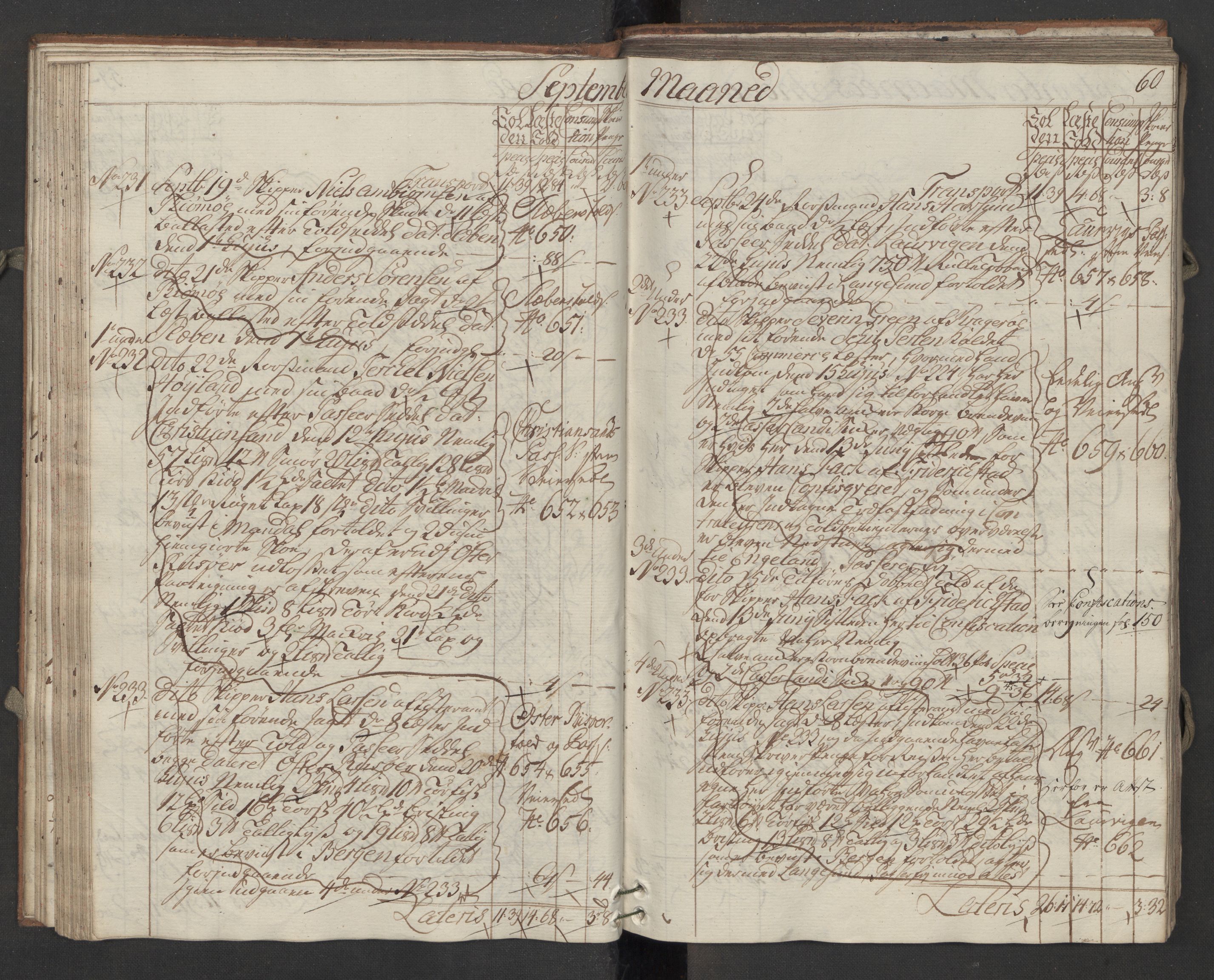 Generaltollkammeret, tollregnskaper, AV/RA-EA-5490/R13/L0036/0001: Tollregnskaper Kragerø / Inngående hovedtollbok, 1764, s. 59b-60a