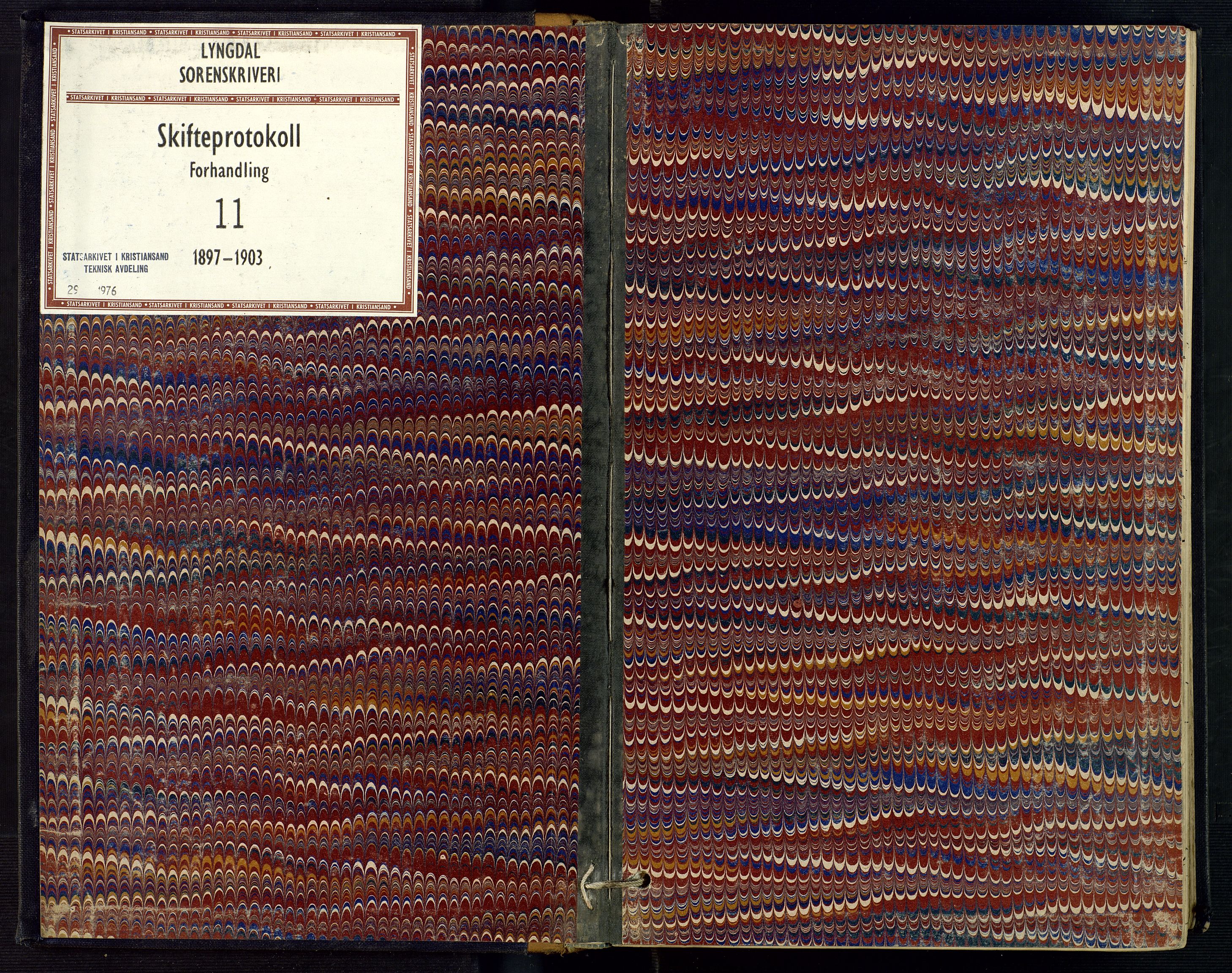 Lyngdal sorenskriveri, SAK/1221-0004/H/Hc/L0877: Skiftebehandlingsprotokoll nr. 11, 1897-1903