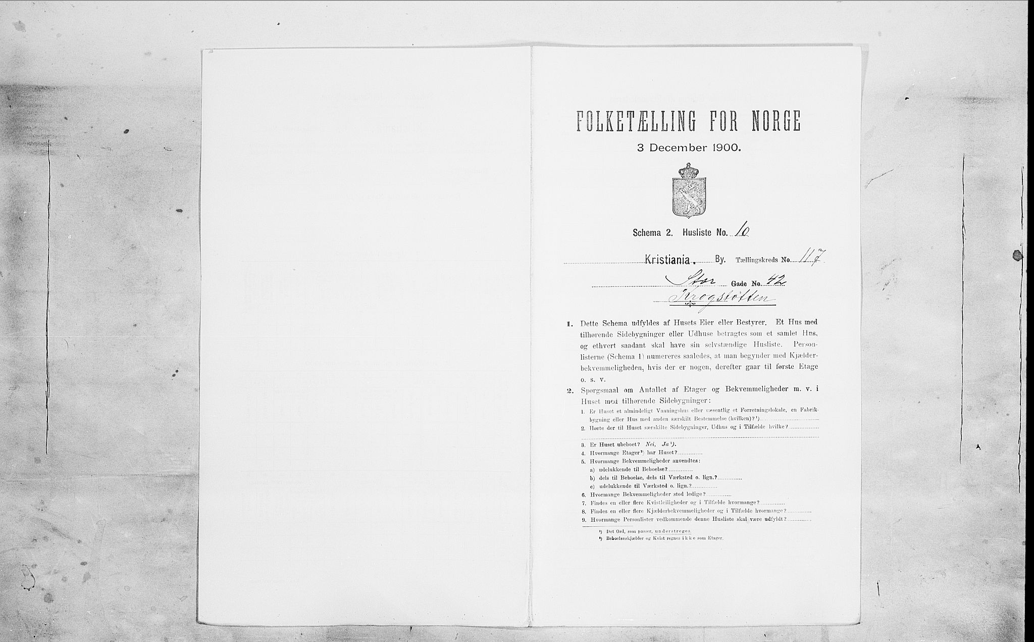 SAO, Folketelling 1900 for 0301 Kristiania kjøpstad, 1900, s. 92593