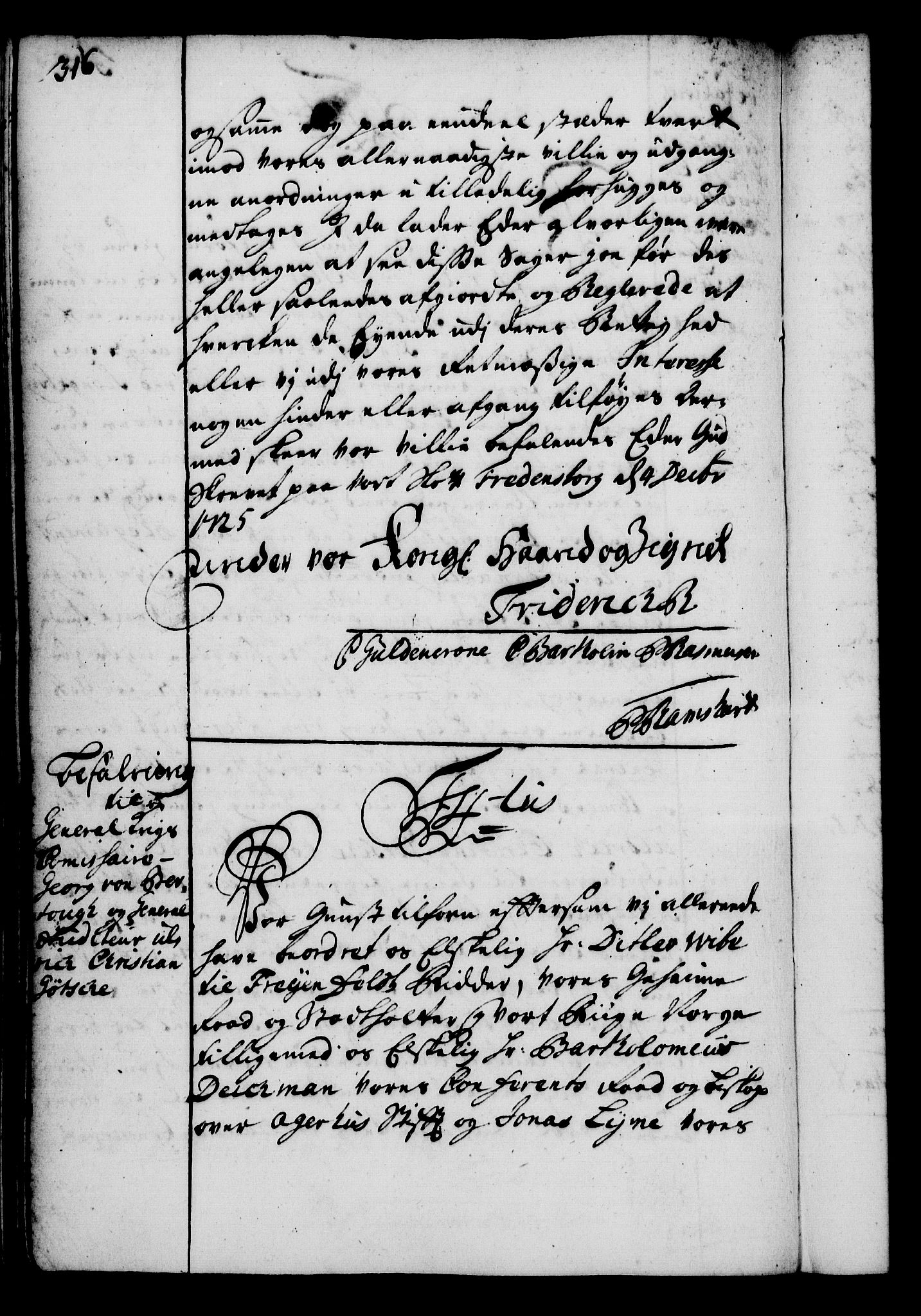 Rentekammeret, Kammerkanselliet, RA/EA-3111/G/Gg/Gga/L0002: Norsk ekspedisjonsprotokoll med register (merket RK 53.2), 1723-1727, s. 316