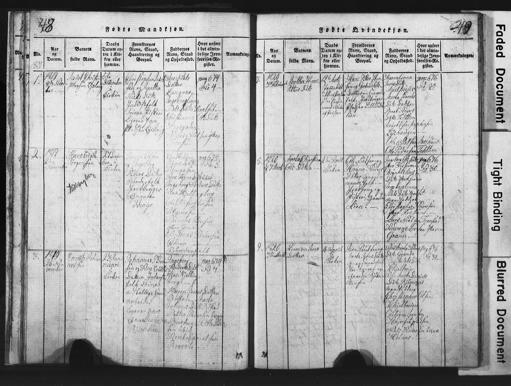 Ministerialprotokoller, klokkerbøker og fødselsregistre - Nord-Trøndelag, SAT/A-1458/701/L0017: Klokkerbok nr. 701C01, 1817-1825, s. 48-49