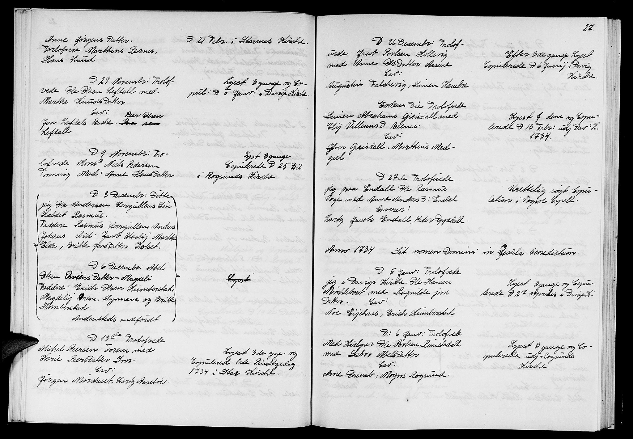 Davik sokneprestembete, AV/SAB-A-79701/H/Haa/Haaa/L0001: Ministerialbok nr. A 1, 1710-1742, s. 27