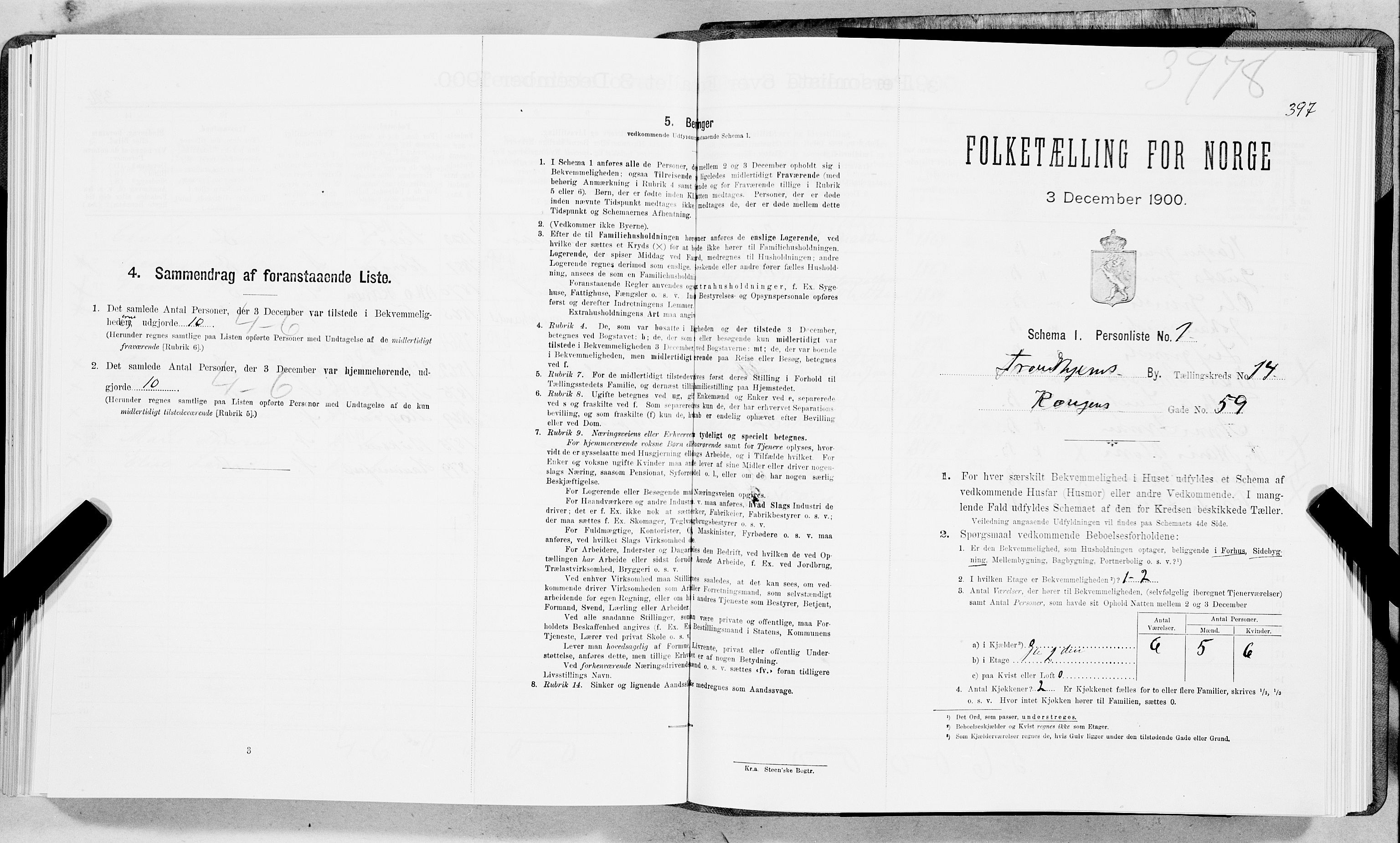 SAT, Folketelling 1900 for 1601 Trondheim kjøpstad, 1900, s. 2435