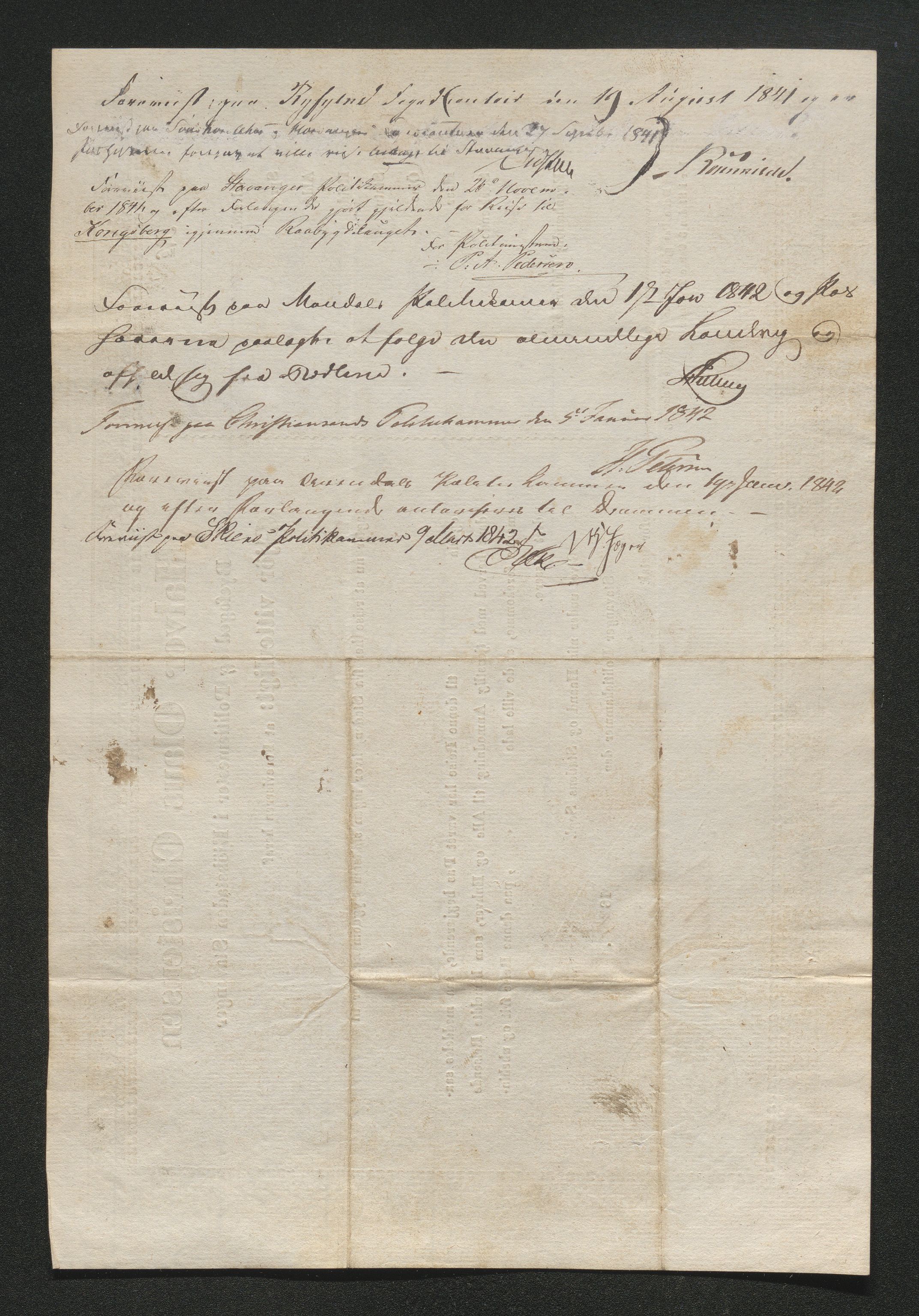 Drammen politikammer, AV/SAKO-A-623/I/Ia/Iab/L0006: Innleverte pass, 1841-1842, s. 427