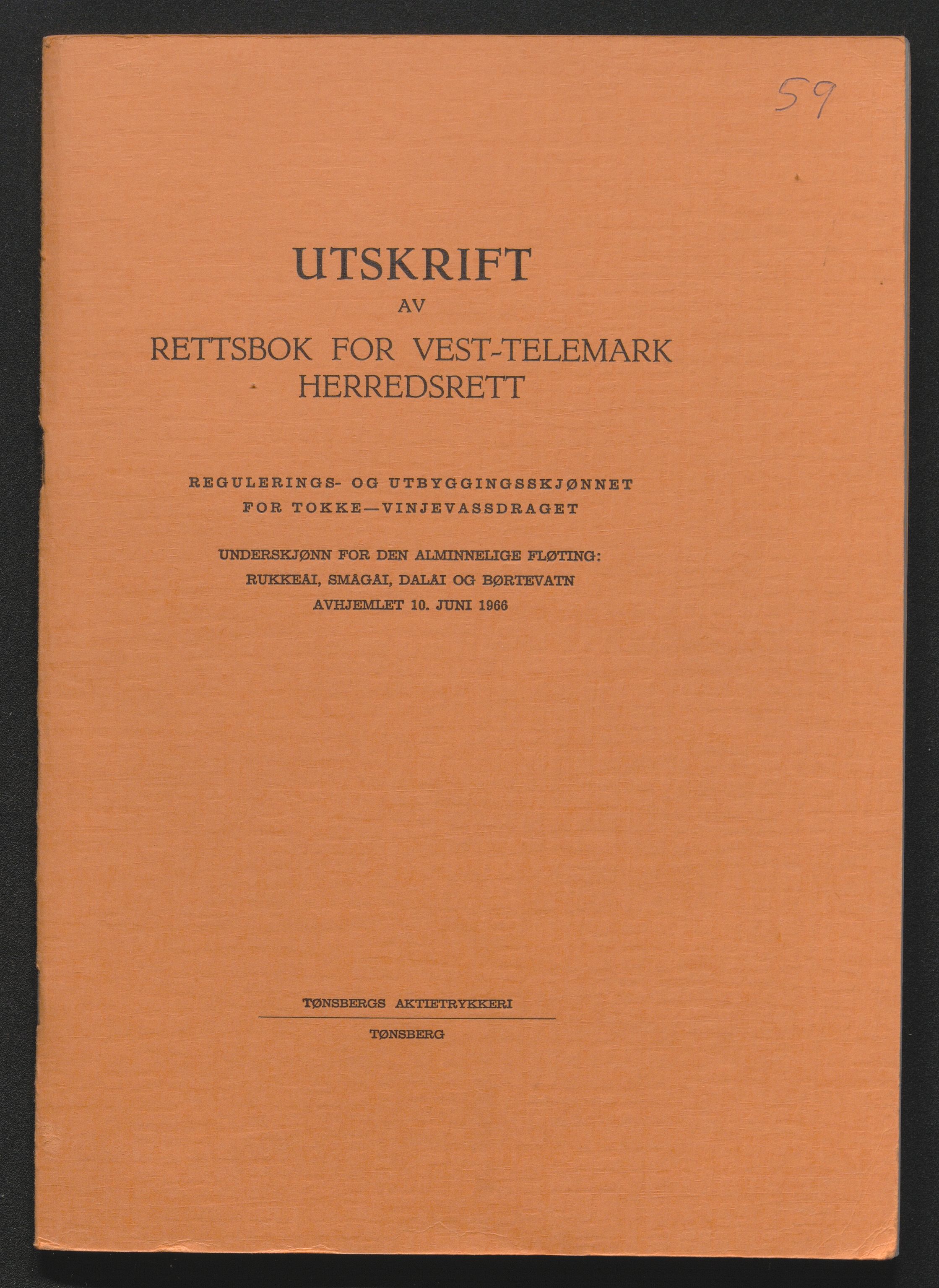 Vest-Telemark sorenskriveri, AV/SAKO-A-134/F/Fo/Foc/L0002: Tokke og Vinjevassdraget rettsbøker, 1964-1973, s. 320