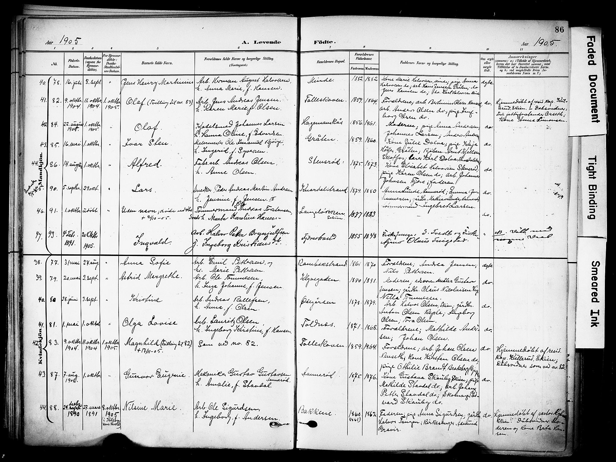 Solum kirkebøker, AV/SAKO-A-306/F/Fa/L0011: Ministerialbok nr. I 11, 1898-1909, s. 86