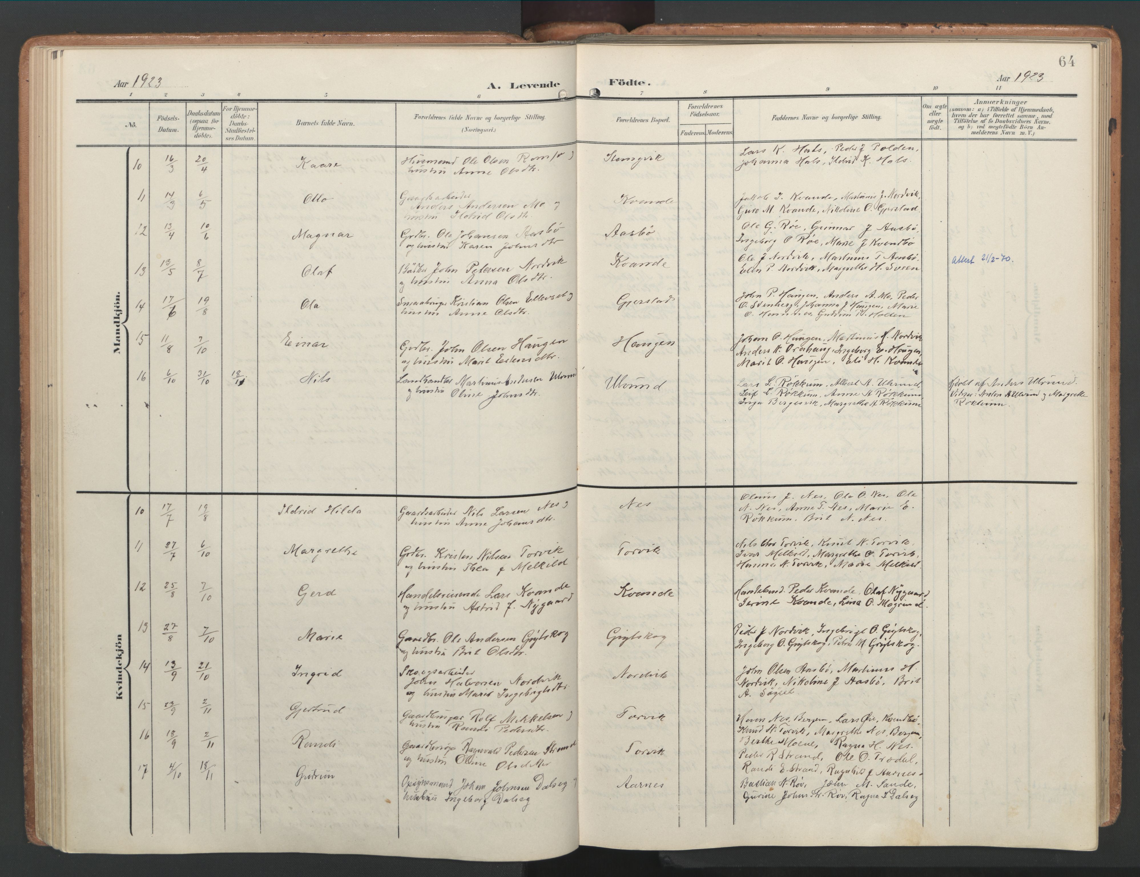 Ministerialprotokoller, klokkerbøker og fødselsregistre - Møre og Romsdal, AV/SAT-A-1454/592/L1030: Ministerialbok nr. 592A08, 1901-1925, s. 64