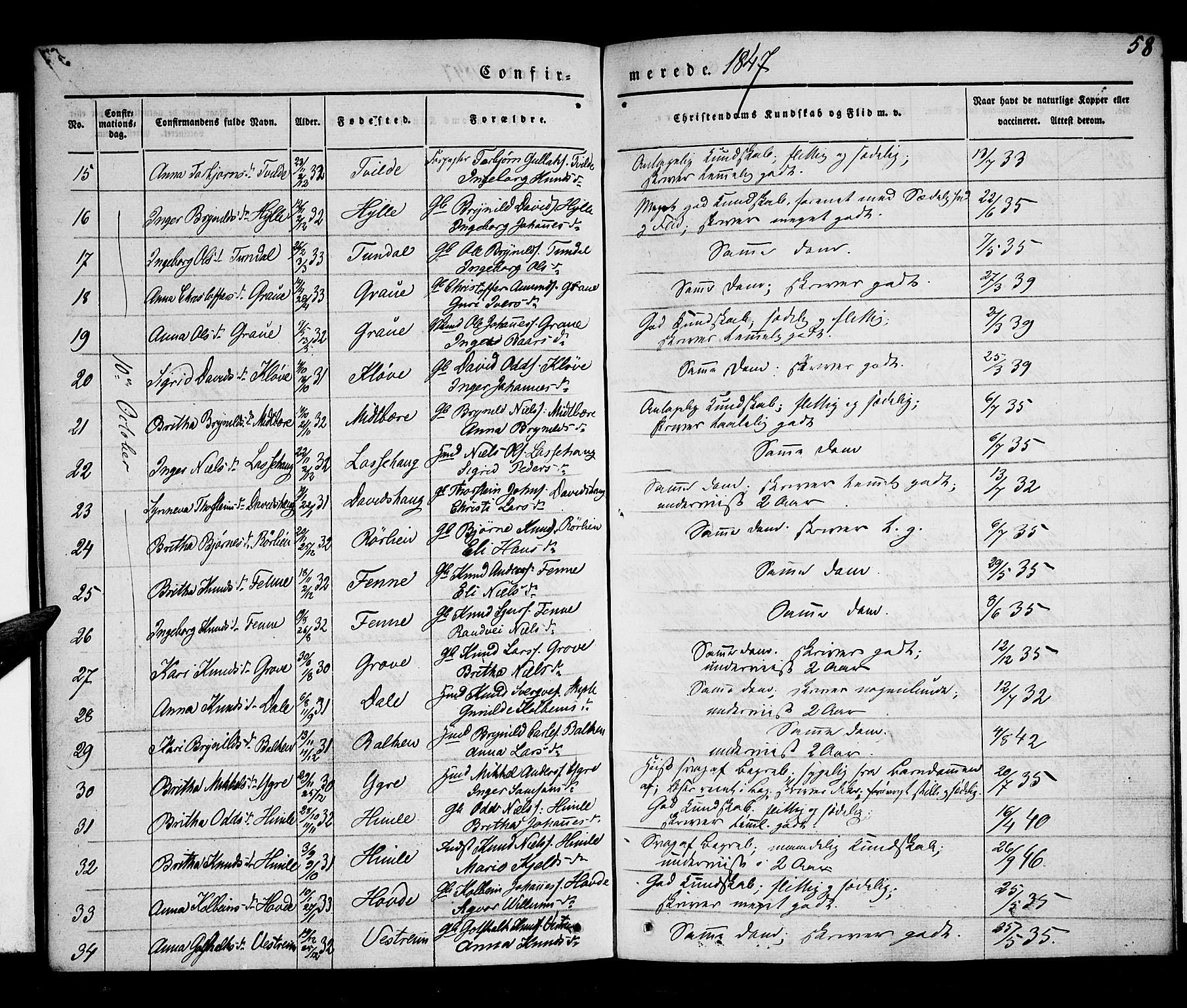 Voss sokneprestembete, AV/SAB-A-79001/H/Haa: Ministerialbok nr. A 14, 1837-1847, s. 58