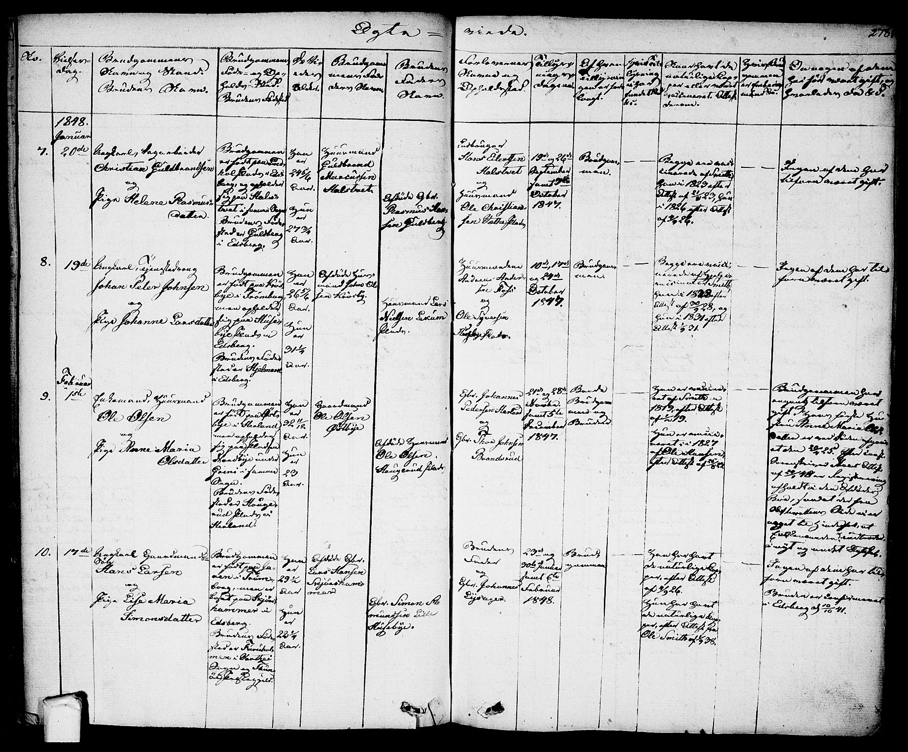 Eidsberg prestekontor Kirkebøker, AV/SAO-A-10905/F/Fa/L0008: Ministerialbok nr. I 8, 1832-1848, s. 278