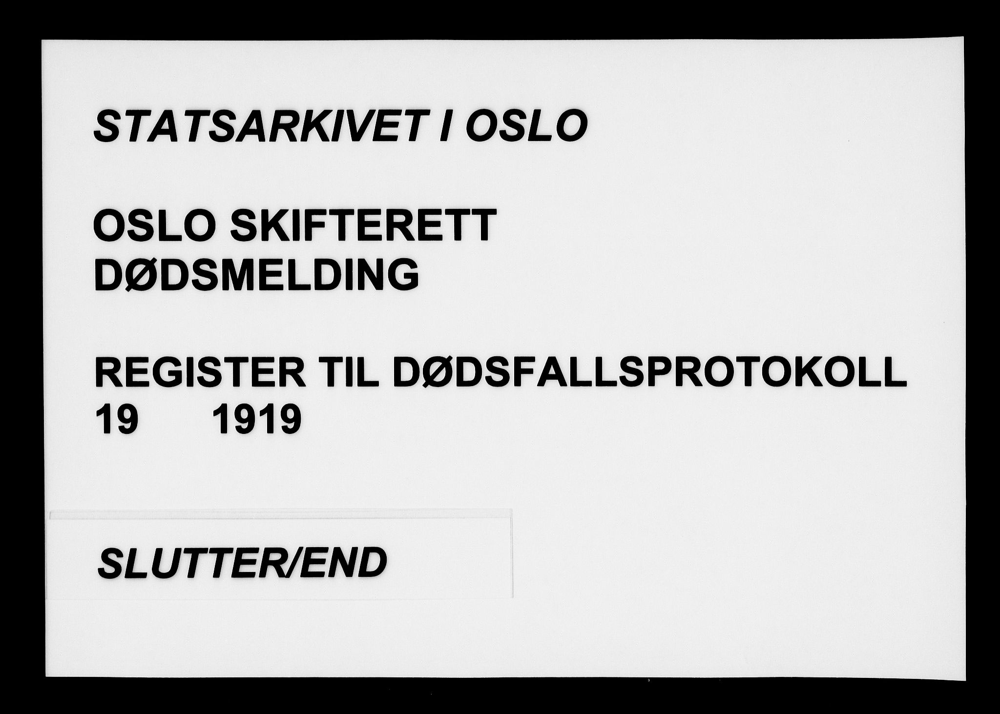 Oslo skifterett, AV/SAO-A-10383/F/Fa/Faa/L0019: Navneregister, 1919