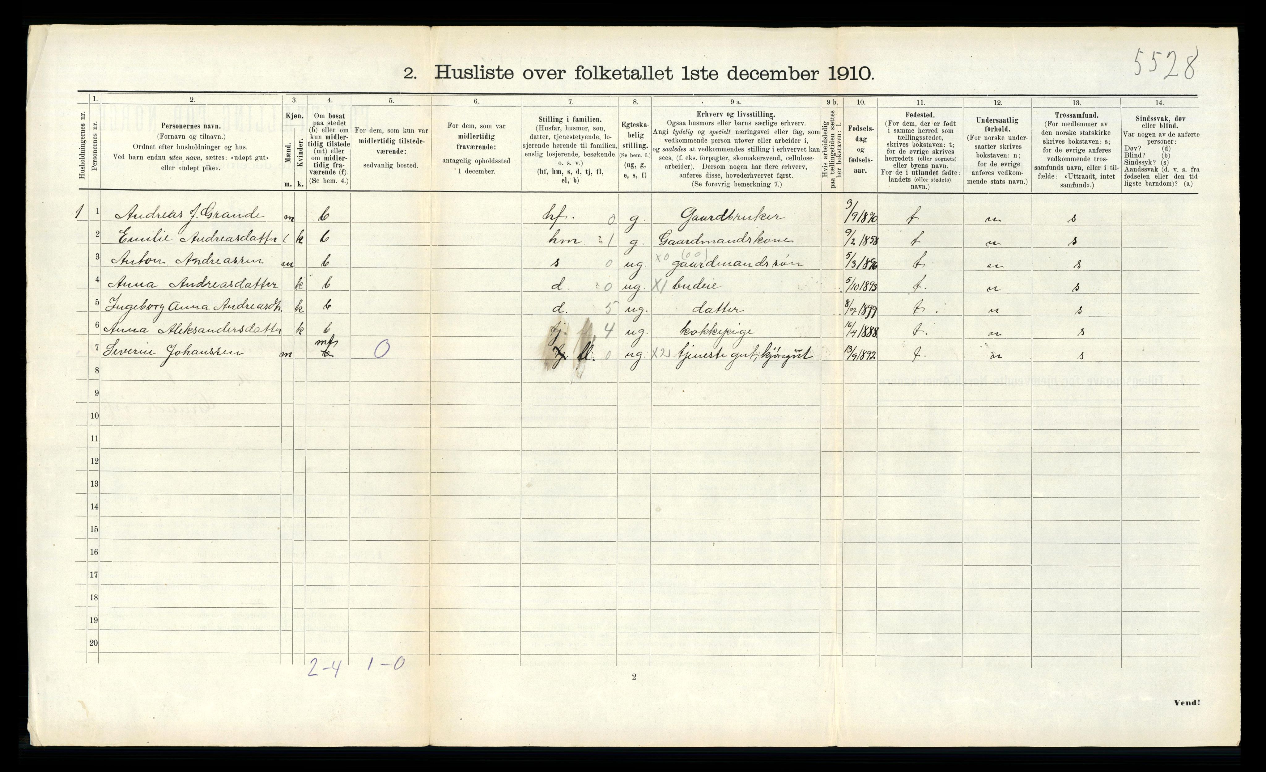 RA, Folketelling 1910 for 1718 Leksvik herred, 1910, s. 699