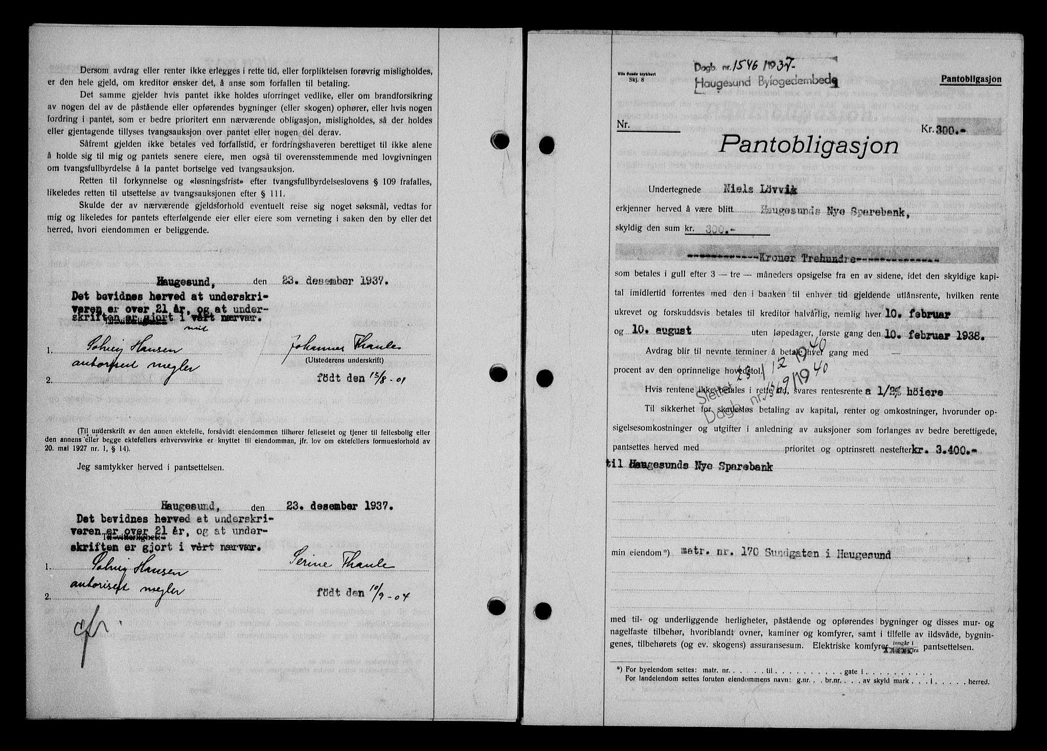 Haugesund tingrett, SAST/A-101415/01/II/IIC/L0031: Pantebok nr. 31, 1936-1938, Dagboknr: 1546/1937