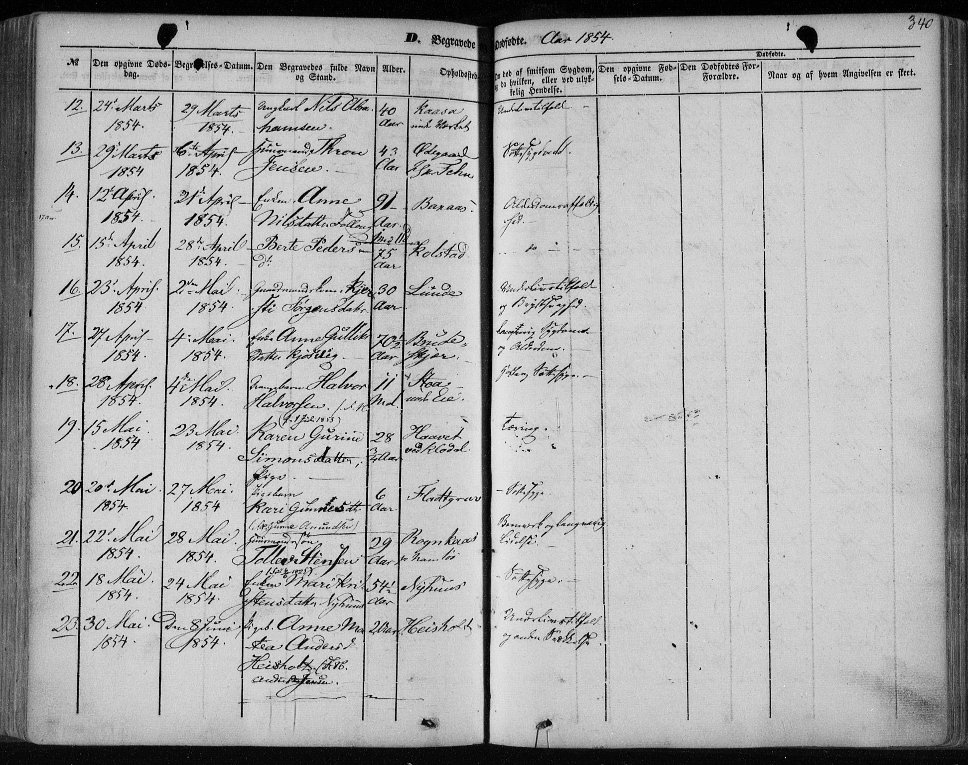 Holla kirkebøker, AV/SAKO-A-272/F/Fa/L0005: Ministerialbok nr. 5, 1849-1860, s. 340