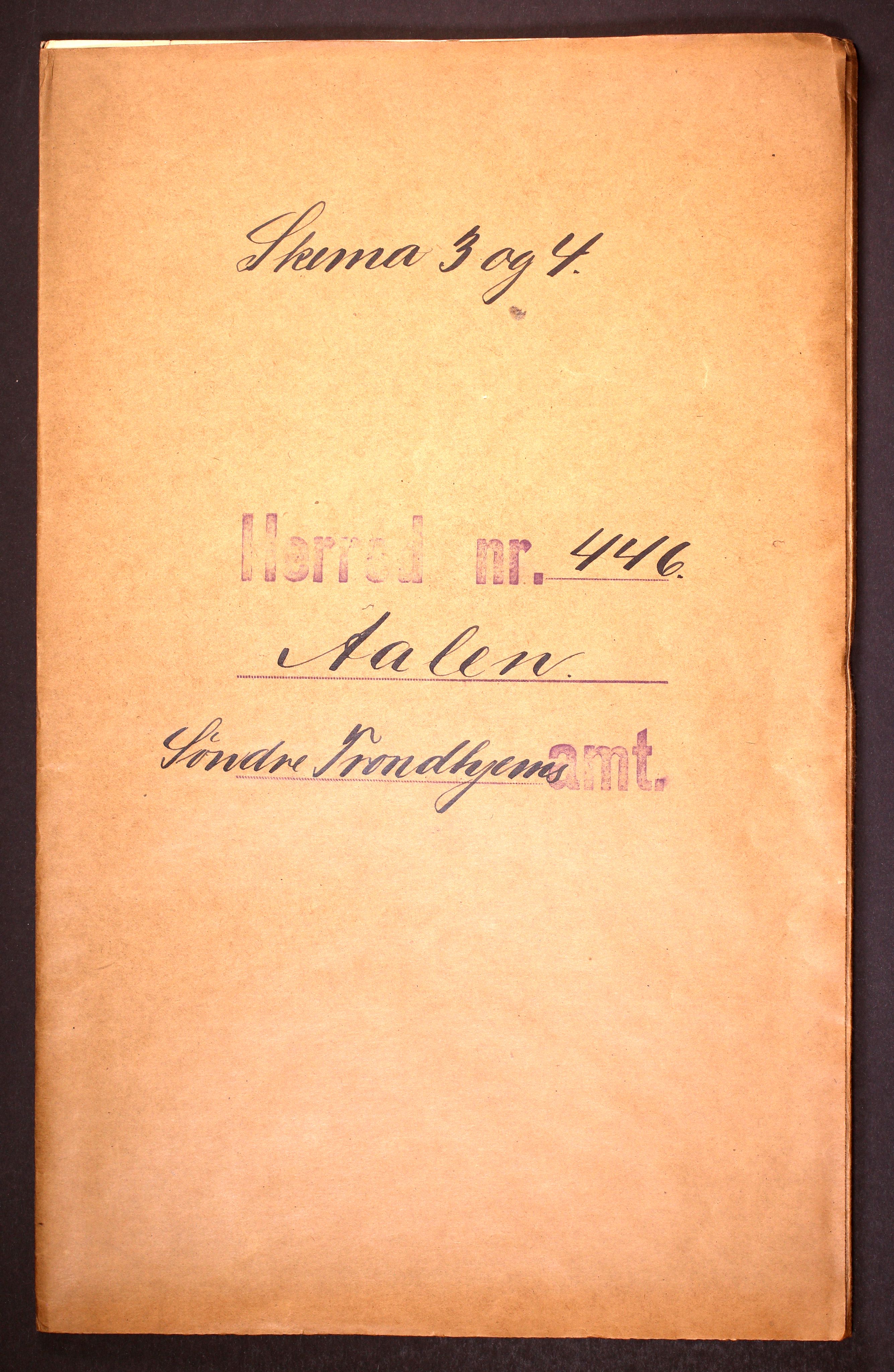 RA, Folketelling 1910 for 1644 Ålen herred, 1910, s. 1
