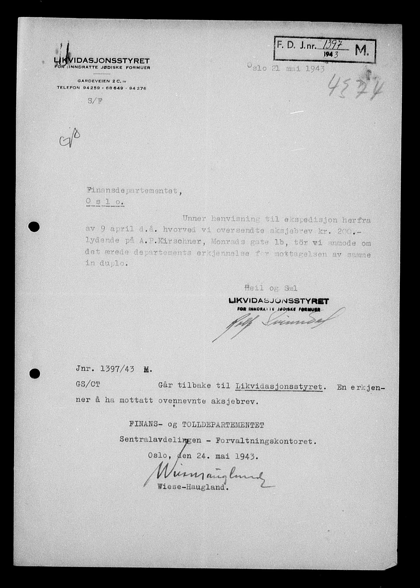 Justisdepartementet, Tilbakeføringskontoret for inndratte formuer, AV/RA-S-1564/H/Hc/Hcc/L0951: --, 1945-1947, s. 399