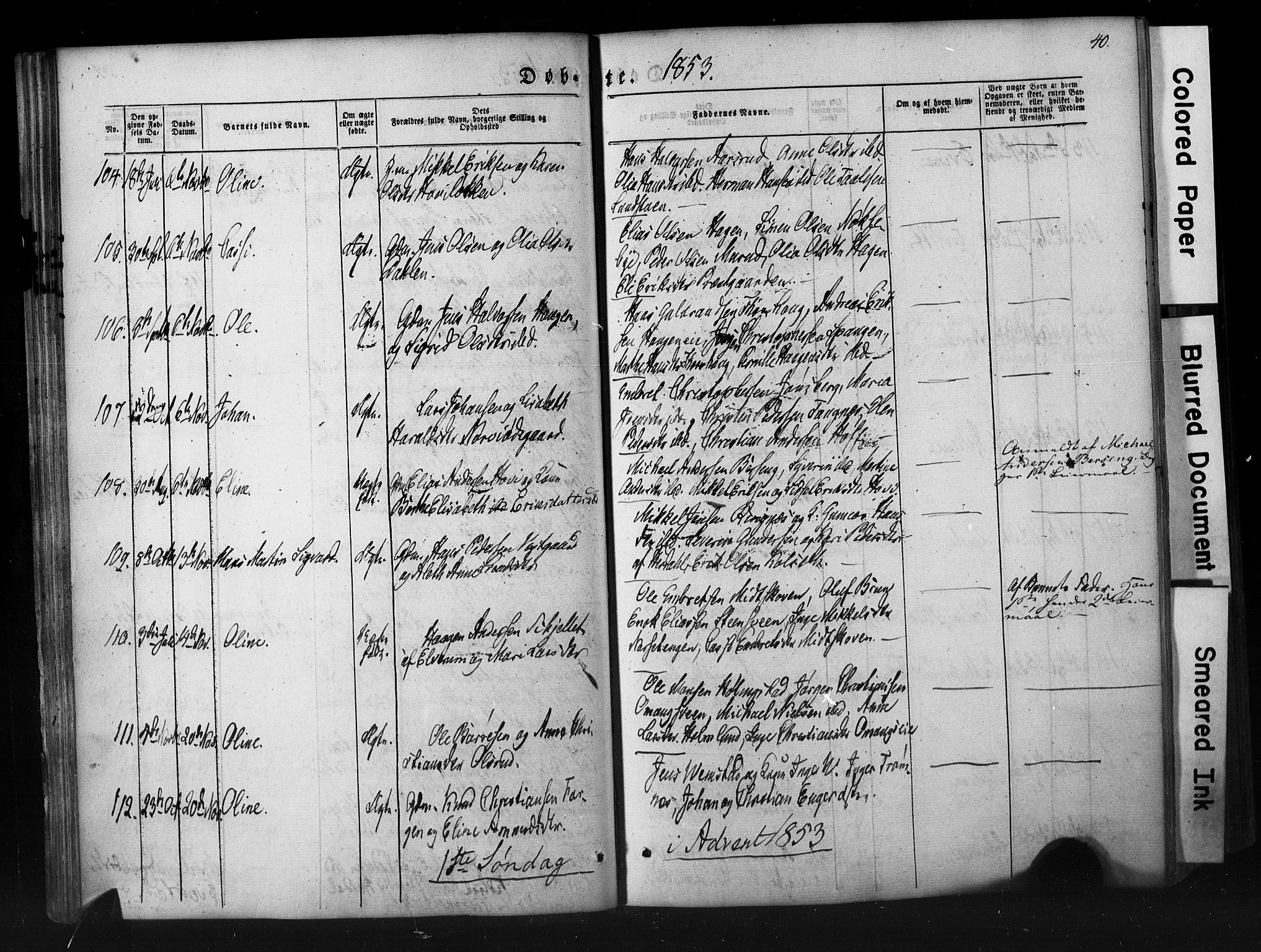 Løten prestekontor, AV/SAH-PREST-022/K/Ka/L0007: Ministerialbok nr. 7, 1850-1859, s. 40