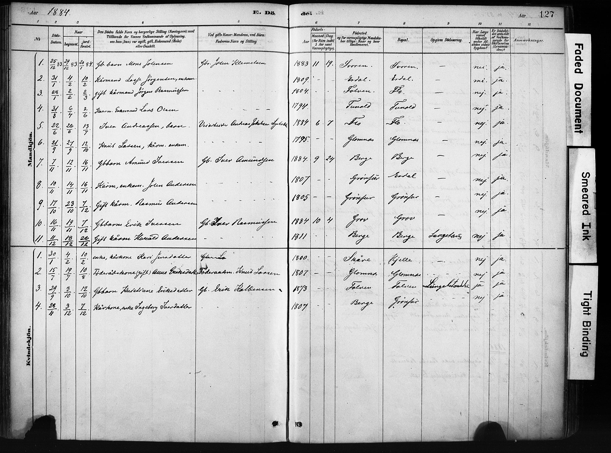 Stryn Sokneprestembete, SAB/A-82501: Ministerialbok nr. D 1, 1878-1907, s. 127