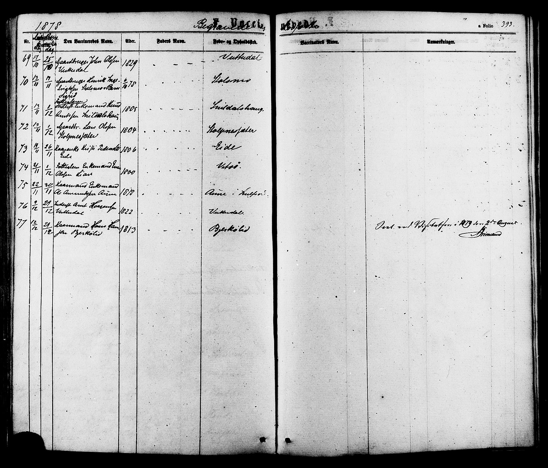 Ministerialprotokoller, klokkerbøker og fødselsregistre - Sør-Trøndelag, AV/SAT-A-1456/630/L0495: Ministerialbok nr. 630A08, 1868-1878, s. 393
