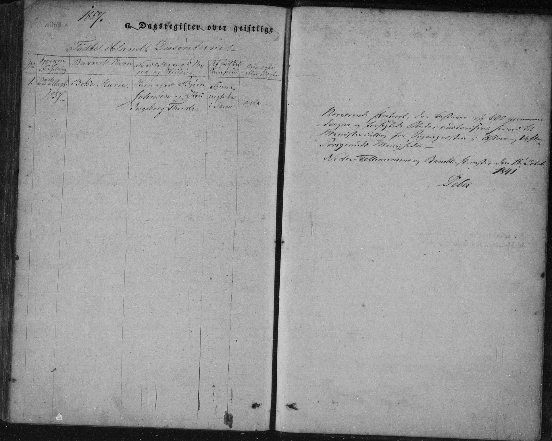 Porsgrunn kirkebøker , AV/SAKO-A-104/F/Fa/L0006: Ministerialbok nr. 6, 1841-1857