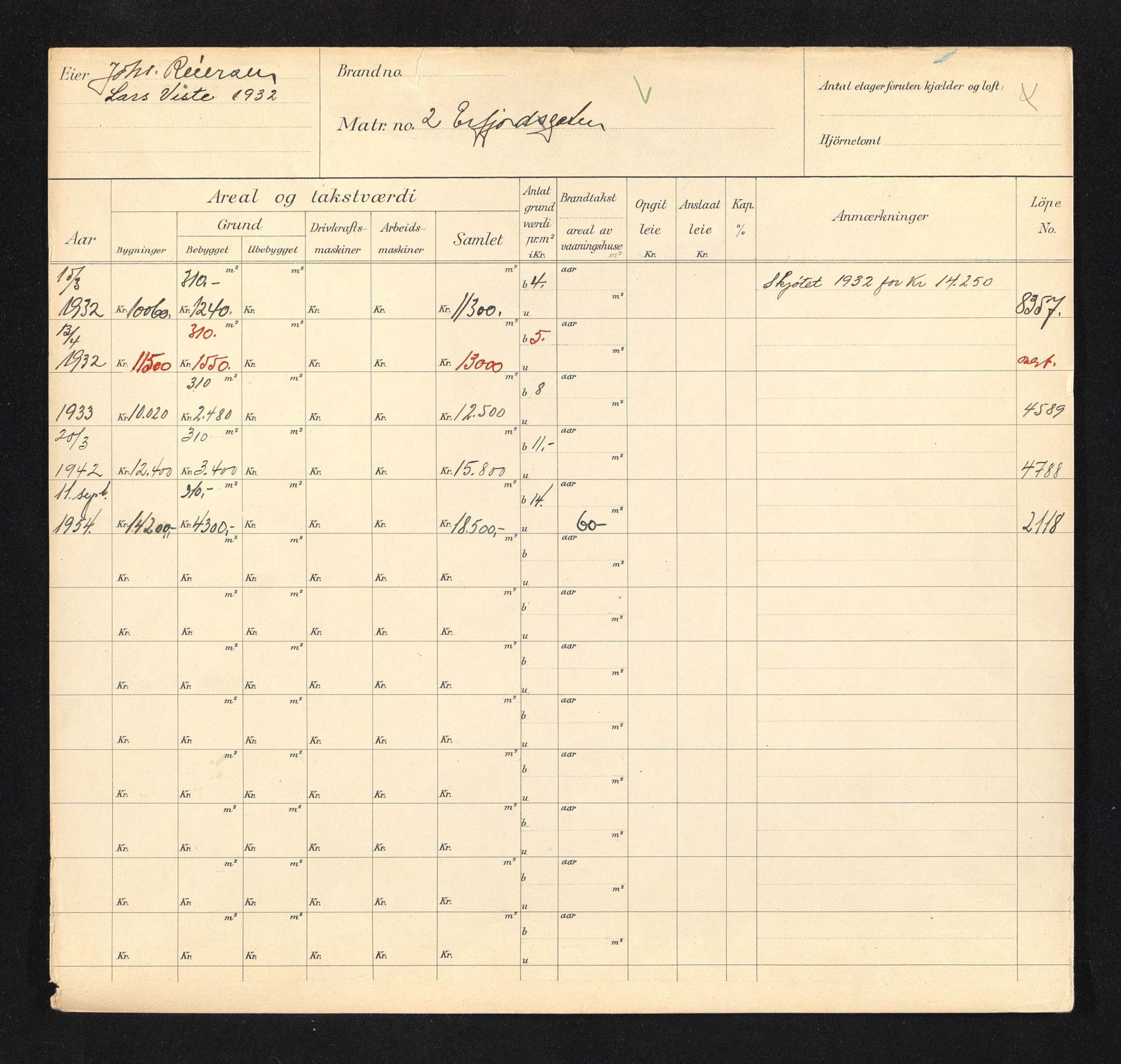 Stavanger kommune. Skattetakstvesenet, BYST/A-0440/F/Fa/Faa/L0013/0001: Skattetakstkort / Erfjordgata 1 - 36