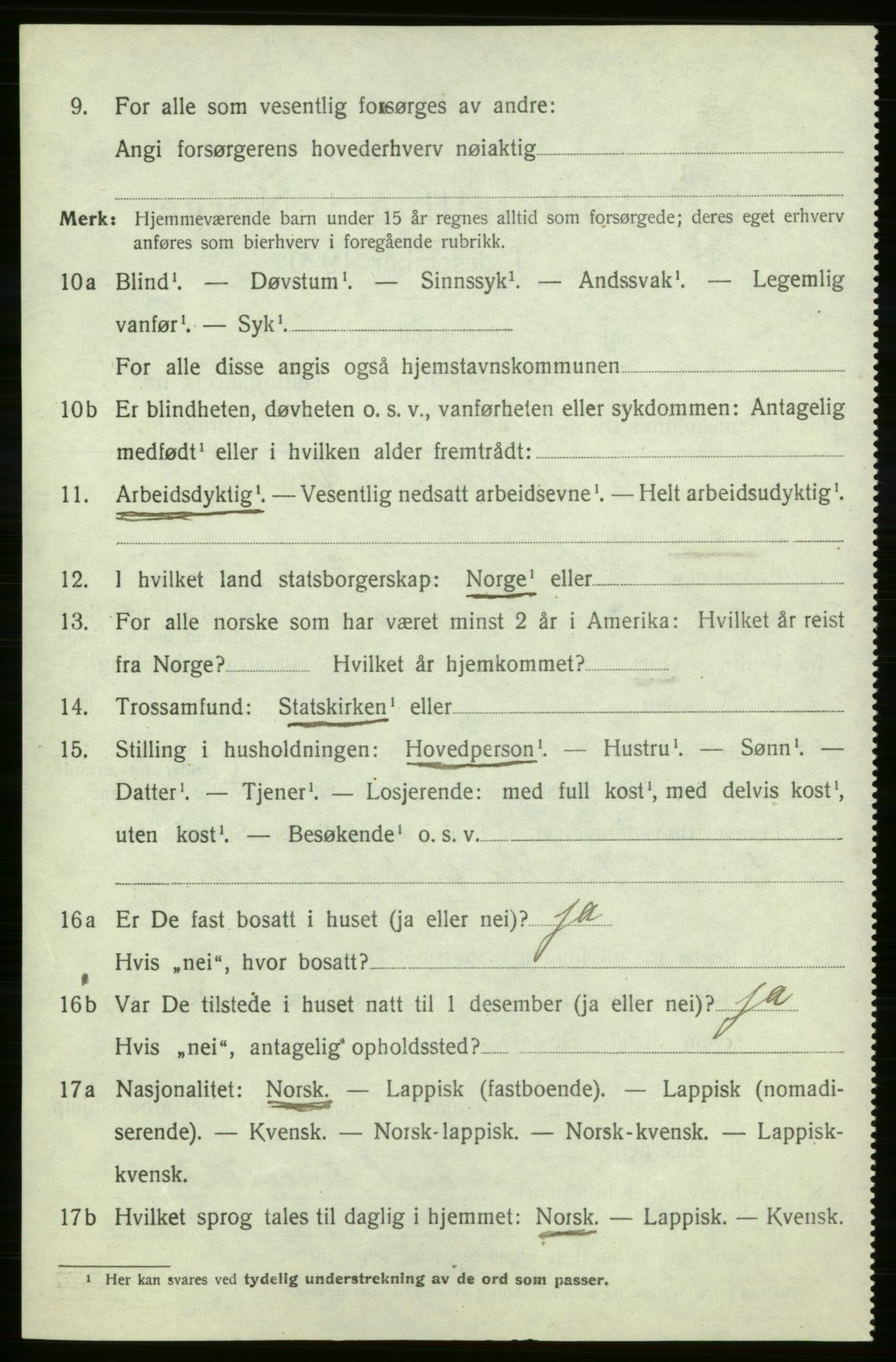 SATØ, Folketelling 1920 for 2019 Kjelvik herred, 1920, s. 1620