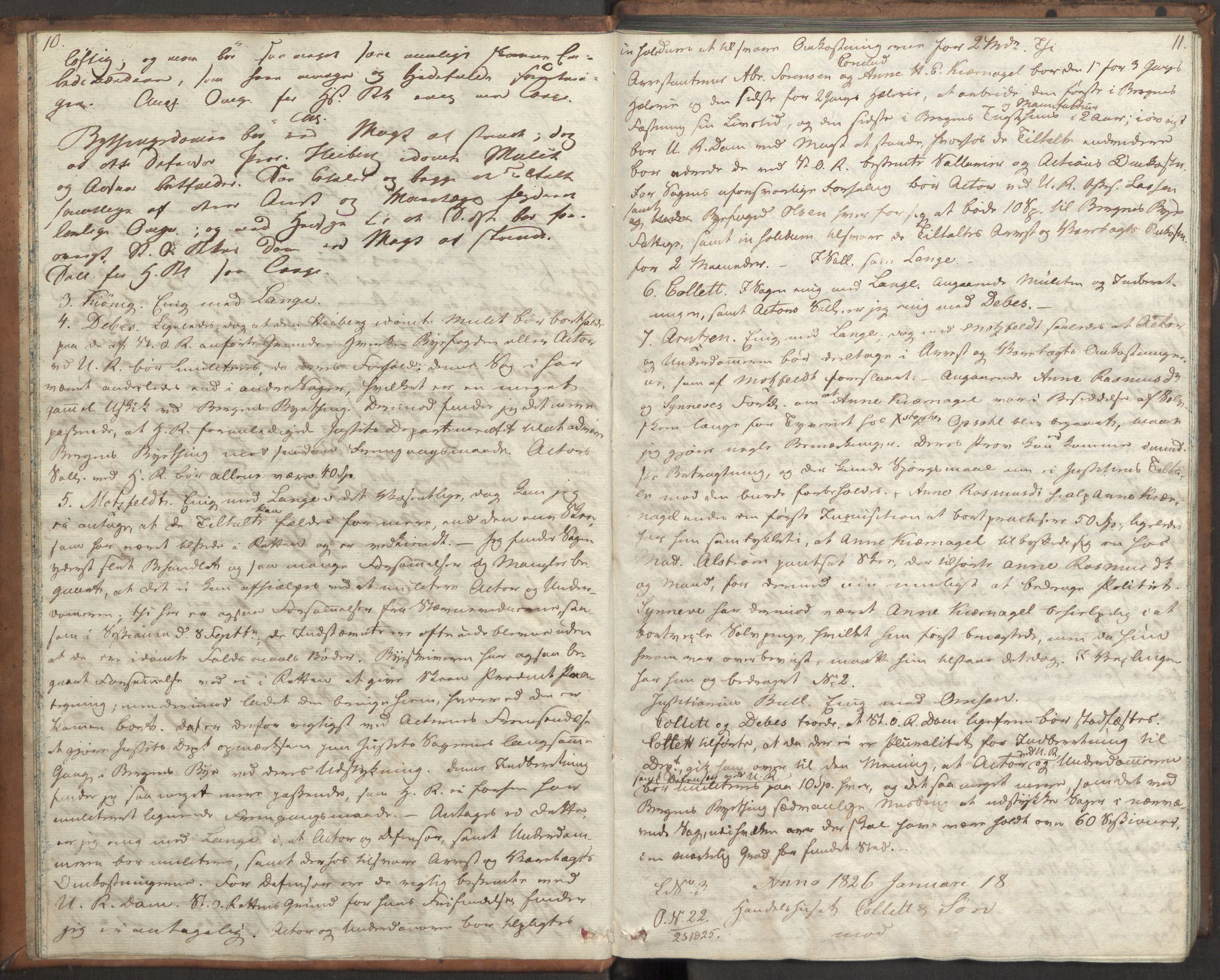 Høyesterett, AV/RA-S-1002/E/Eb/Ebb/L0013/0001: Voteringsprotokoller / Voteringsprotokoll, 1826, s. 10-11