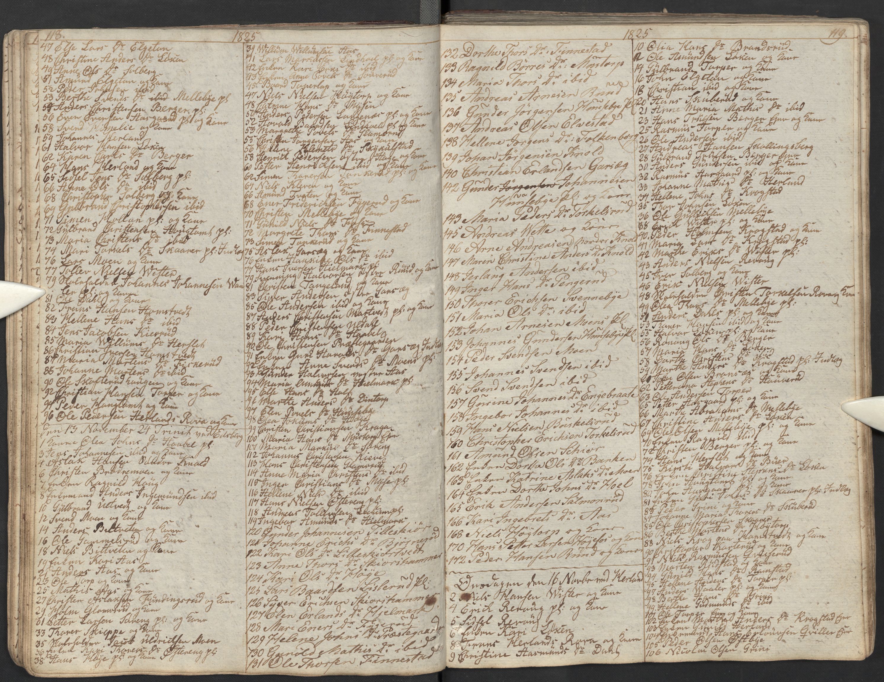 Eidsberg prestekontor Kirkebøker, AV/SAO-A-10905/M/Ma/L0002: Kommunikantprotokoll nr. I 2, 1821-1841, s. 118-119