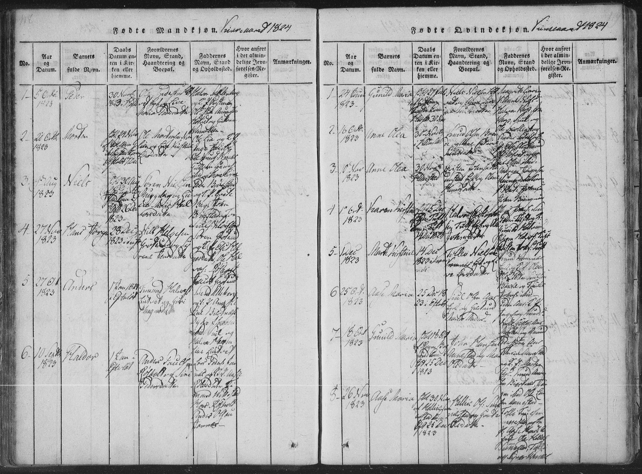 Sandsvær kirkebøker, SAKO/A-244/F/Fa/L0004: Ministerialbok nr. I 4, 1817-1839, s. 118-119