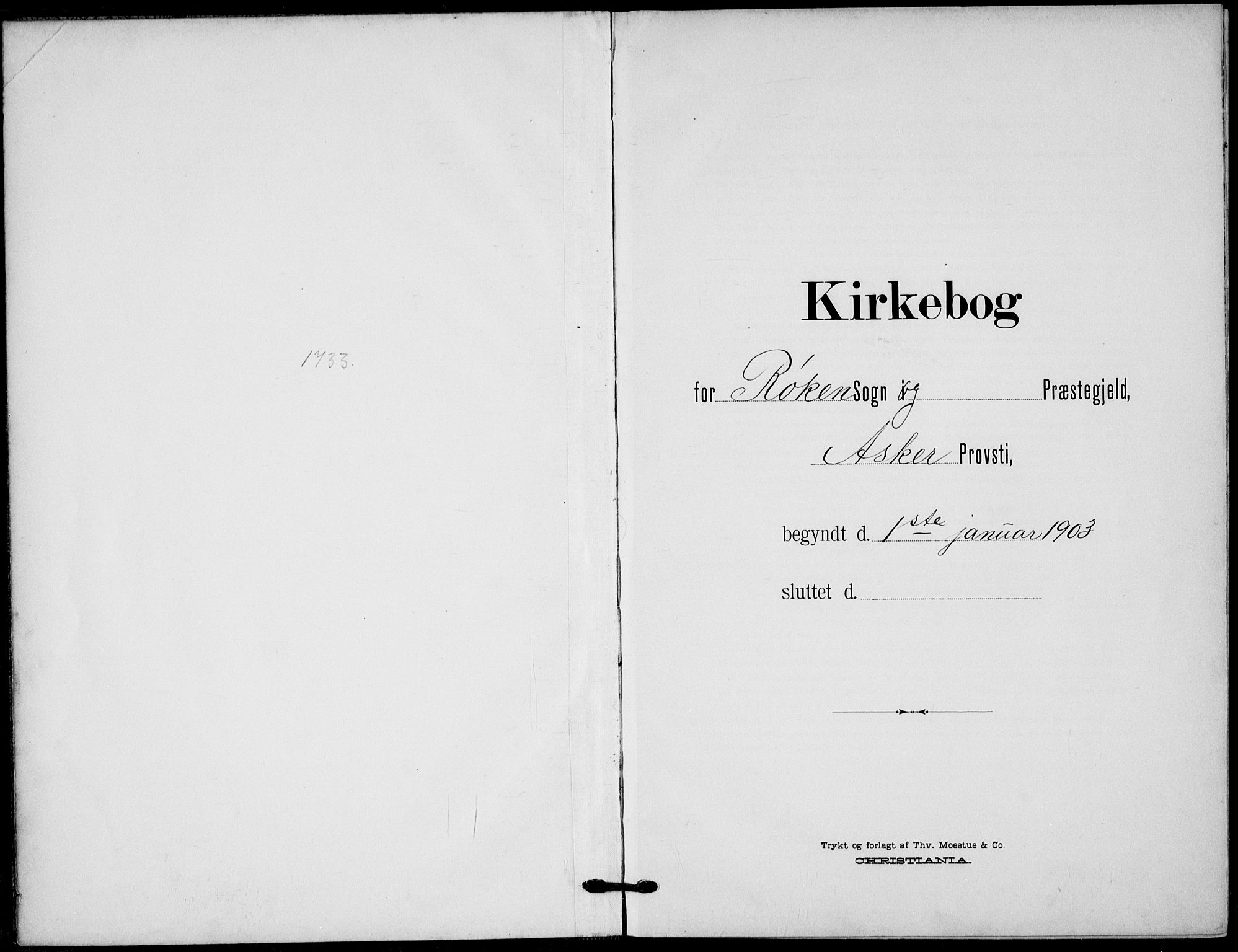 Røyken kirkebøker, AV/SAKO-A-241/G/Ga/L0005: Klokkerbok nr. 5, 1903-1918