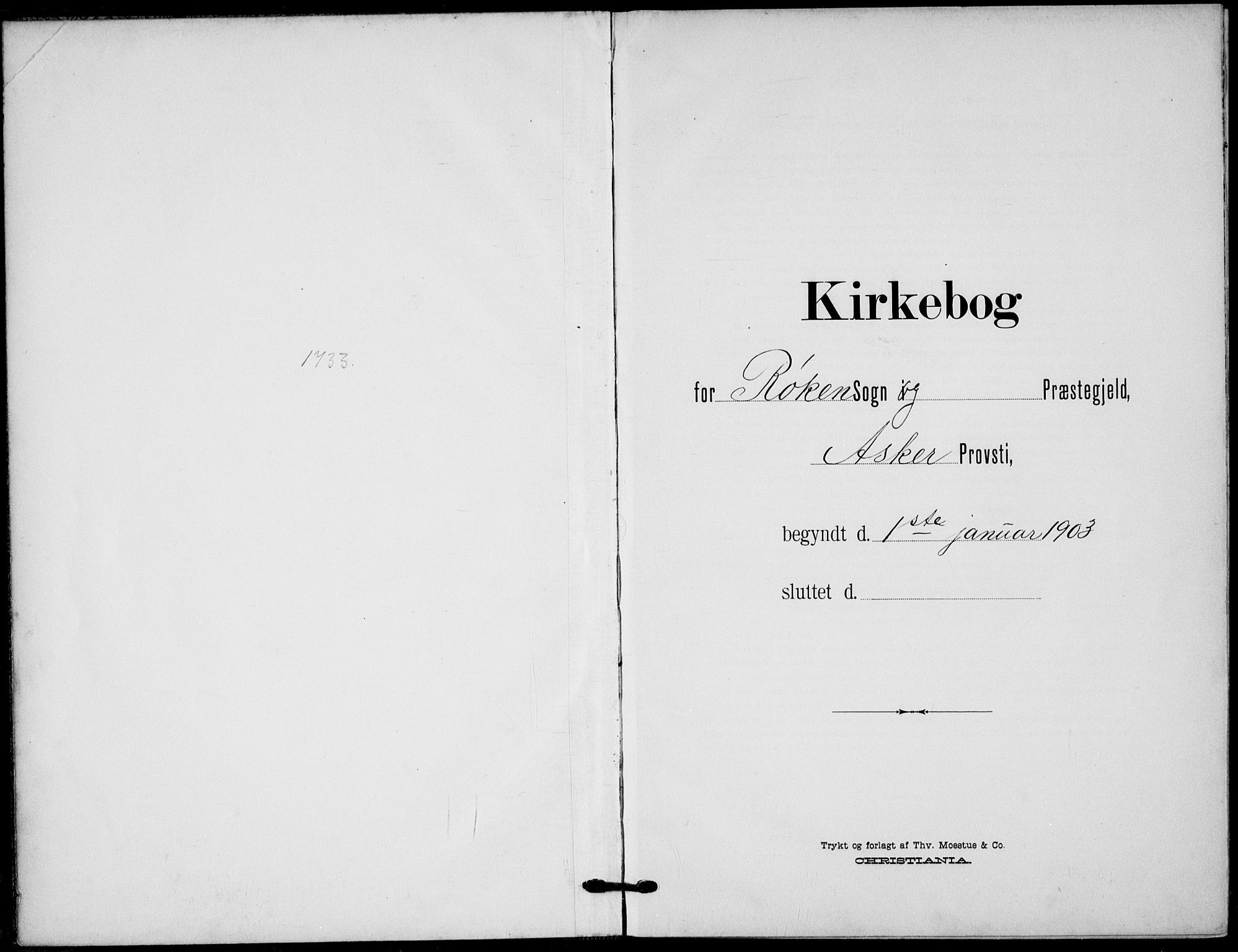 Røyken kirkebøker, SAKO/A-241/G/Ga/L0005: Klokkerbok nr. 5, 1903-1918