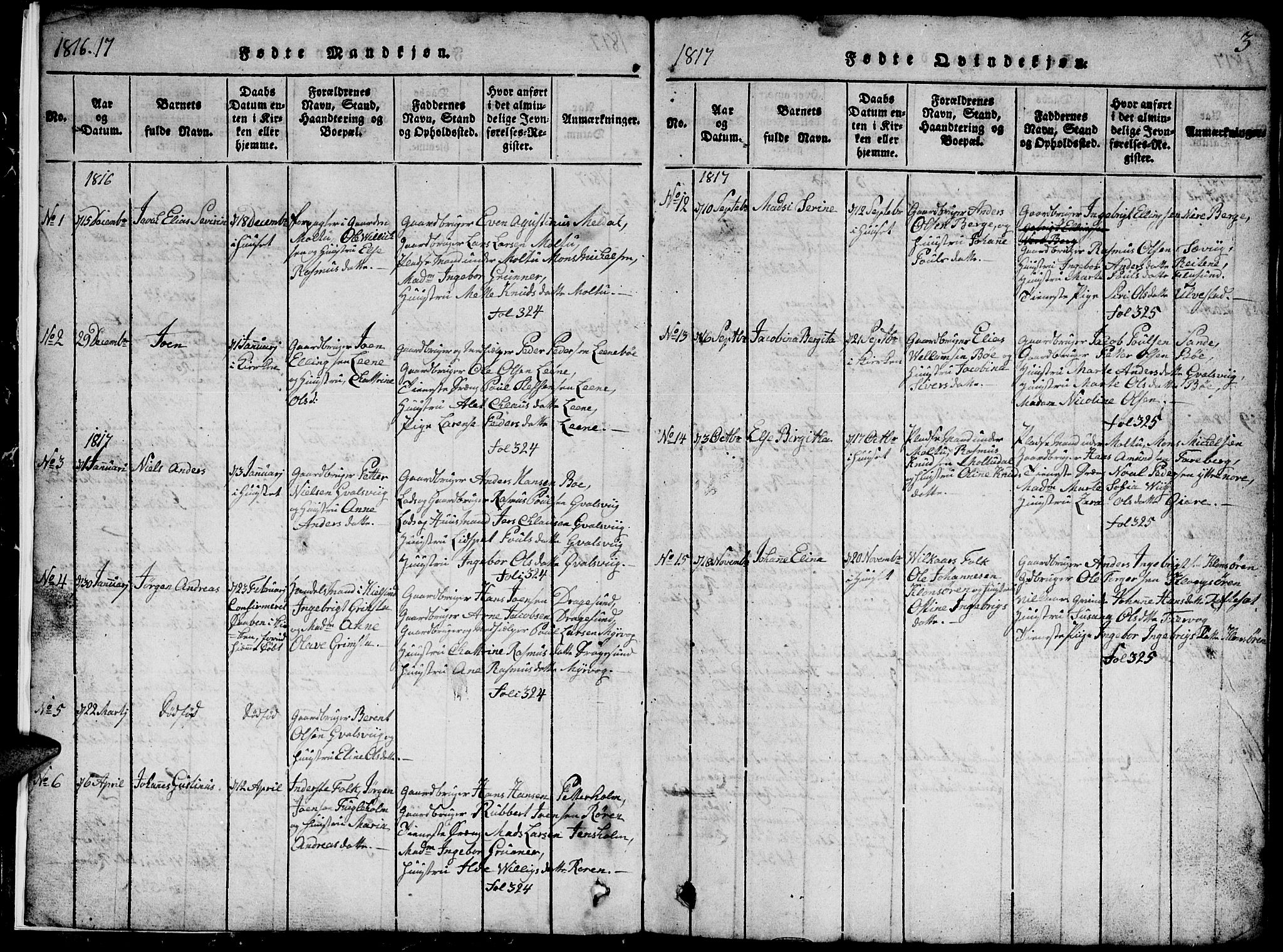 Ministerialprotokoller, klokkerbøker og fødselsregistre - Møre og Romsdal, AV/SAT-A-1454/507/L0078: Klokkerbok nr. 507C01, 1816-1840, s. 3