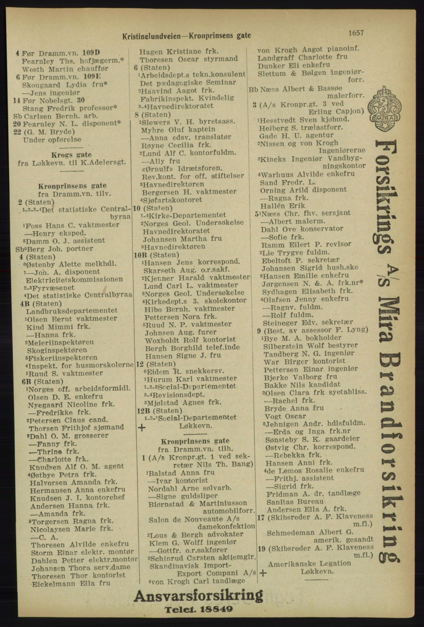 Kristiania/Oslo adressebok, PUBL/-, 1918, s. 1810