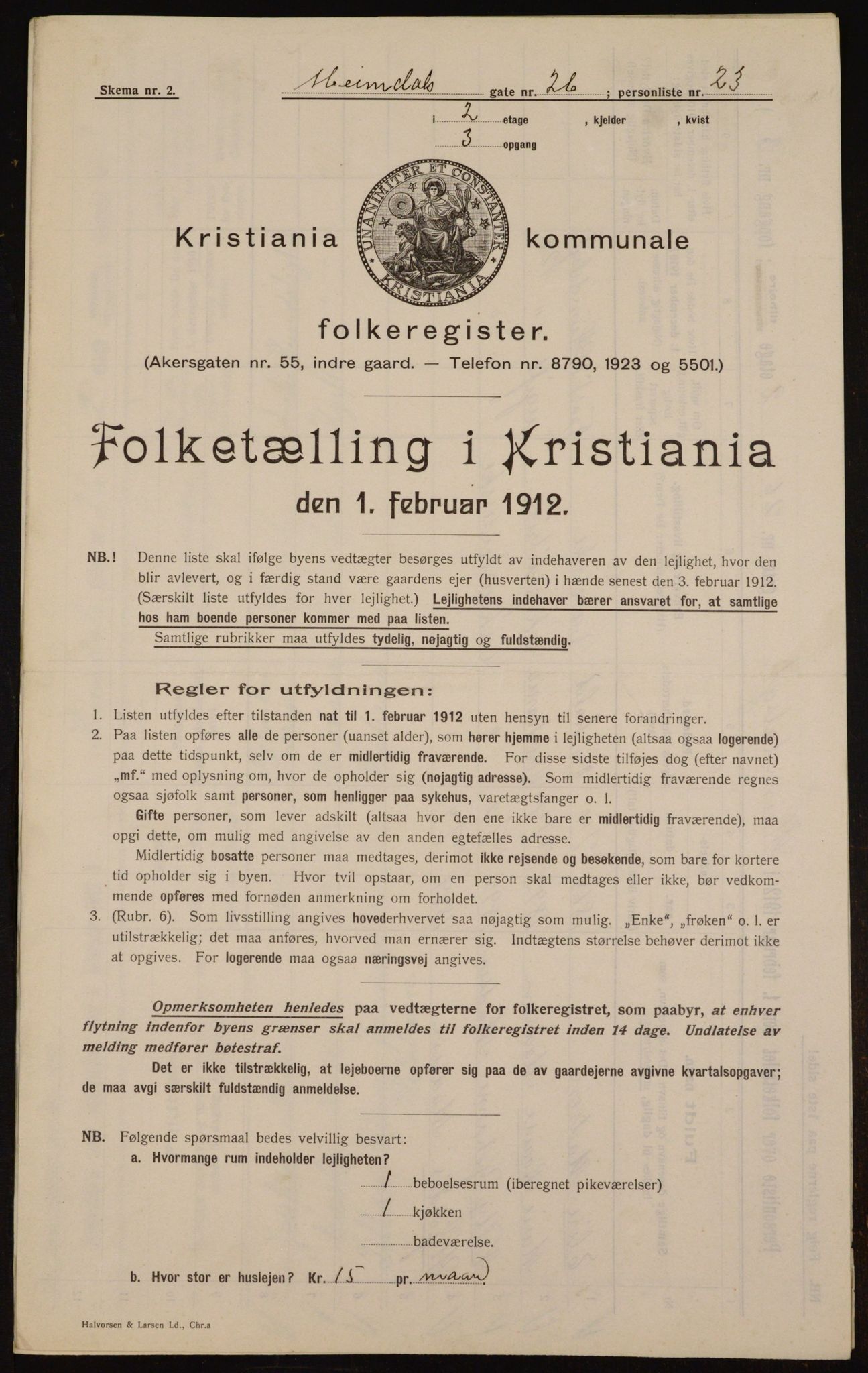 OBA, Kommunal folketelling 1.2.1912 for Kristiania, 1912, s. 37193