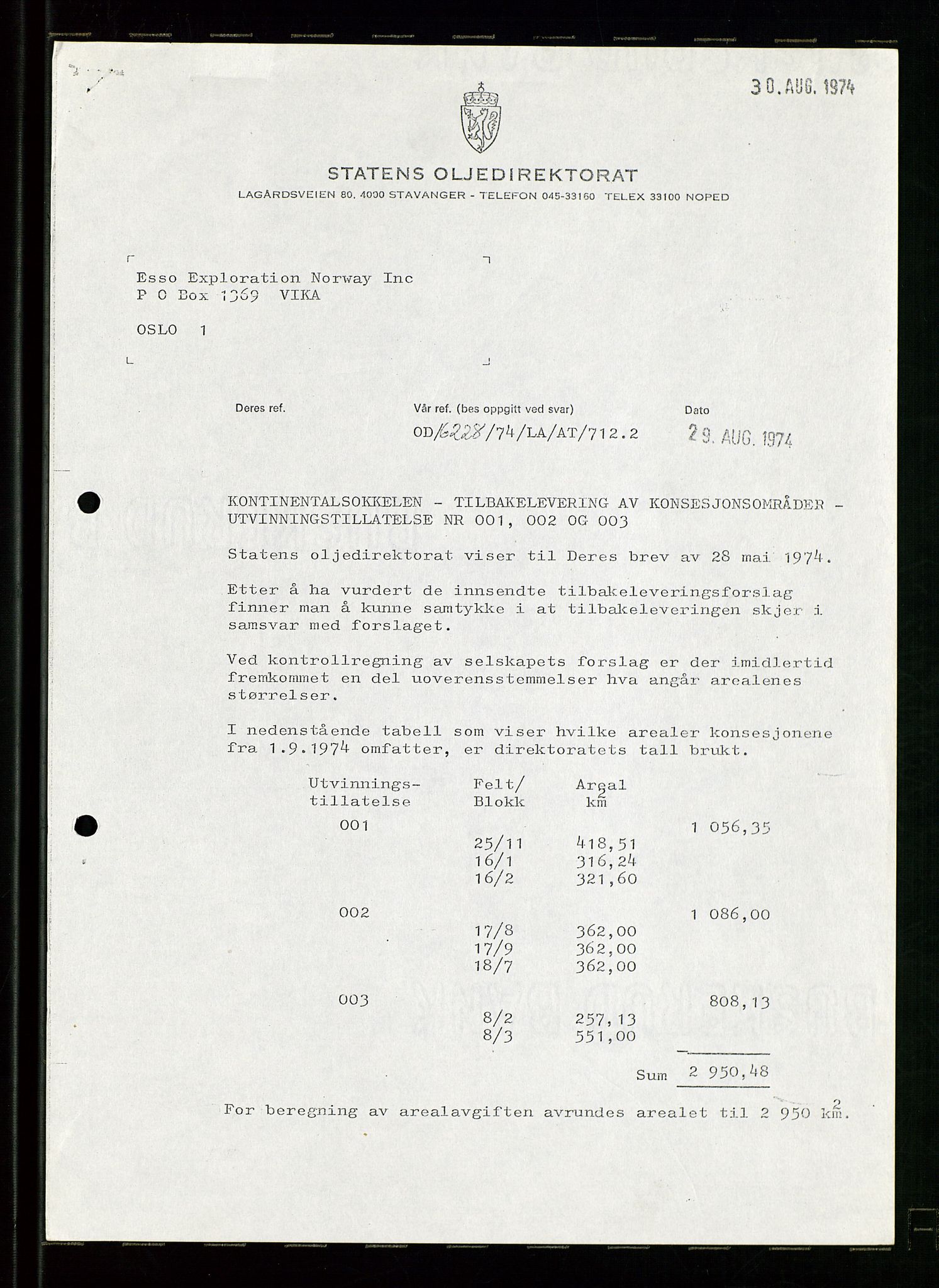 Pa 1512 - Esso Exploration and Production Norway Inc., AV/SAST-A-101917/E/Ea/L0026: Sak og korrespondanse, 1966-1974, s. 7