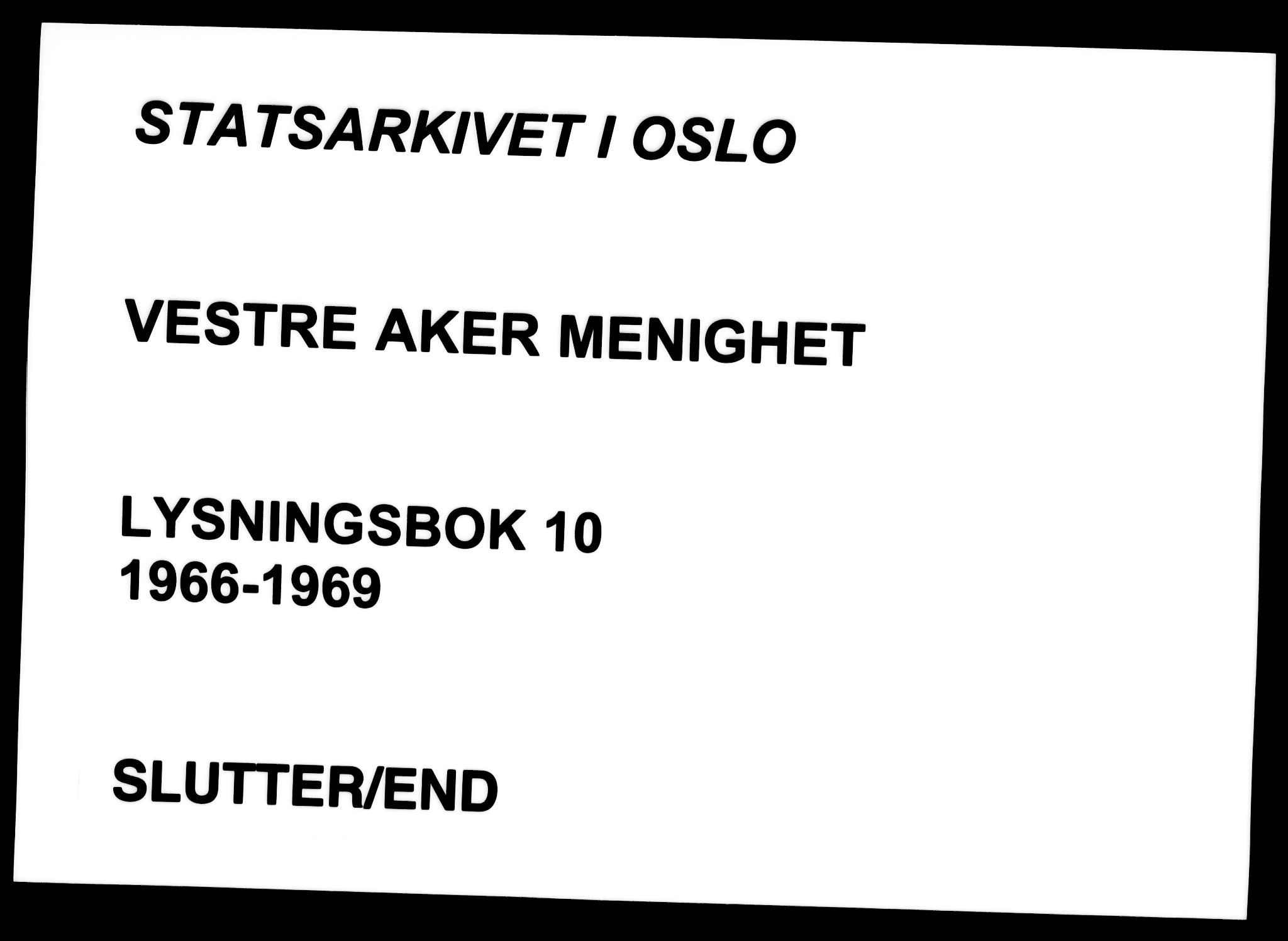Vestre Aker prestekontor Kirkebøker, SAO/A-10025/H/Ha/L0010: Lysningsprotokoll nr. 10, 1966-1969