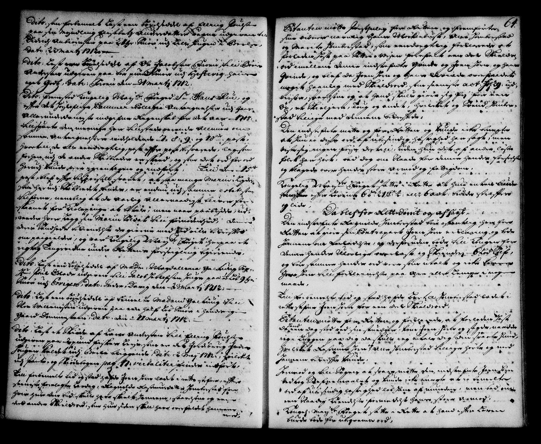 Nordfjord sorenskriveri, SAB/A-2801/01/01a/L0018: Tingbøker (justisprotokoller), 1711-1713, s. 63b-64a
