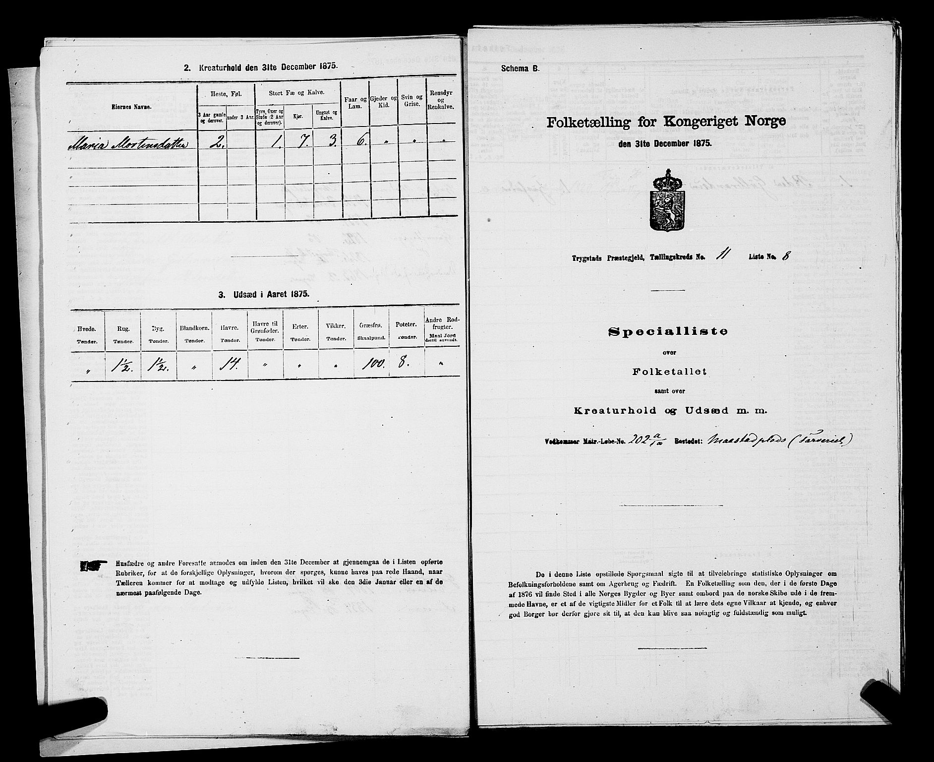 RA, Folketelling 1875 for 0122P Trøgstad prestegjeld, 1875, s. 1219