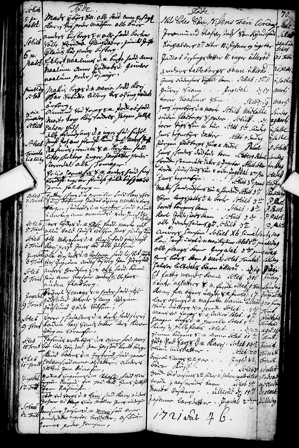 Skjeberg prestekontor Kirkebøker, AV/SAO-A-10923/F/Fa/L0001: Ministerialbok nr. I 1, 1702-1725, s. 70