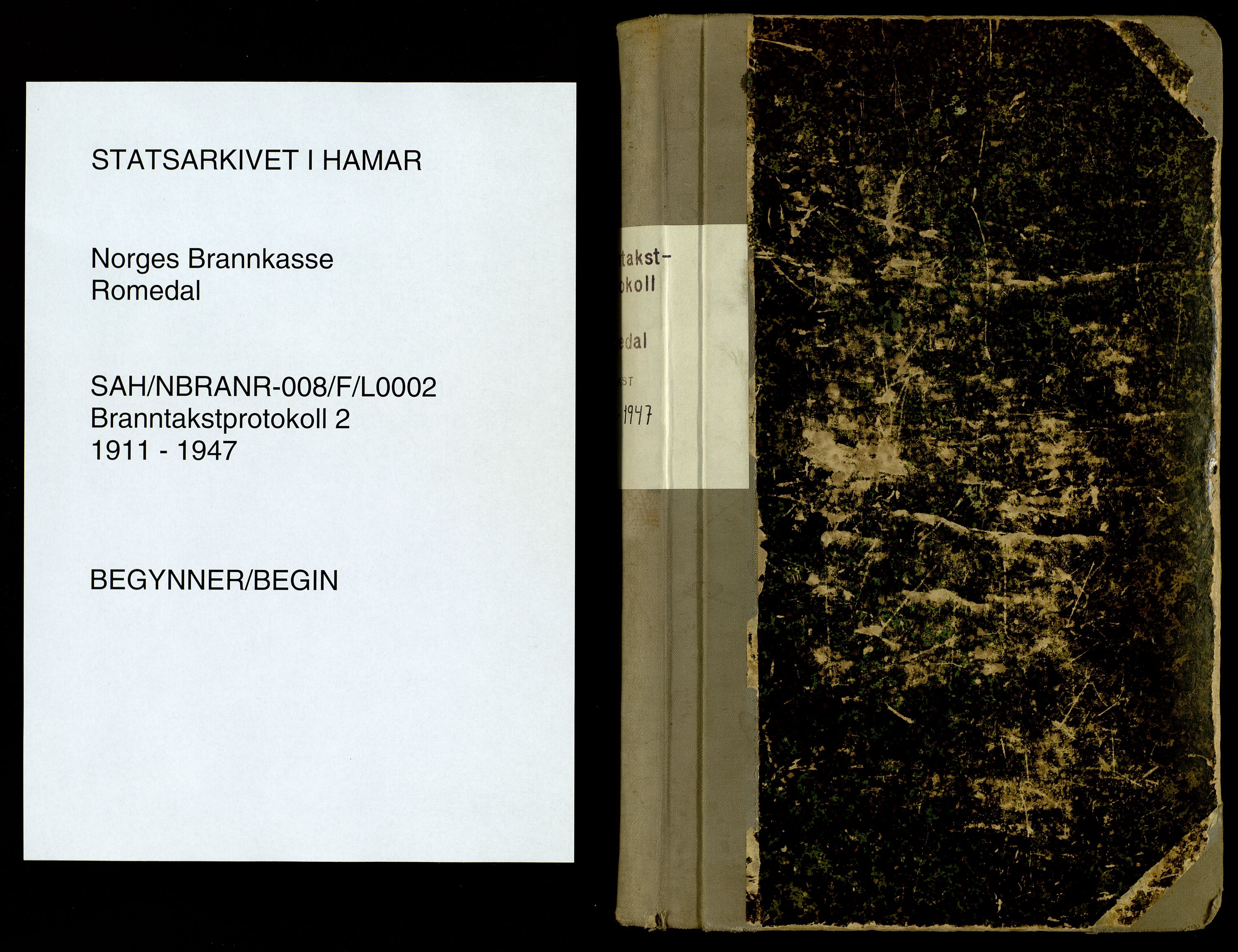 Norges Brannkasse, Romedal, AV/SAH-NBRANR-008/F/L0002: Branntakstprotokoll, 1911-1947
