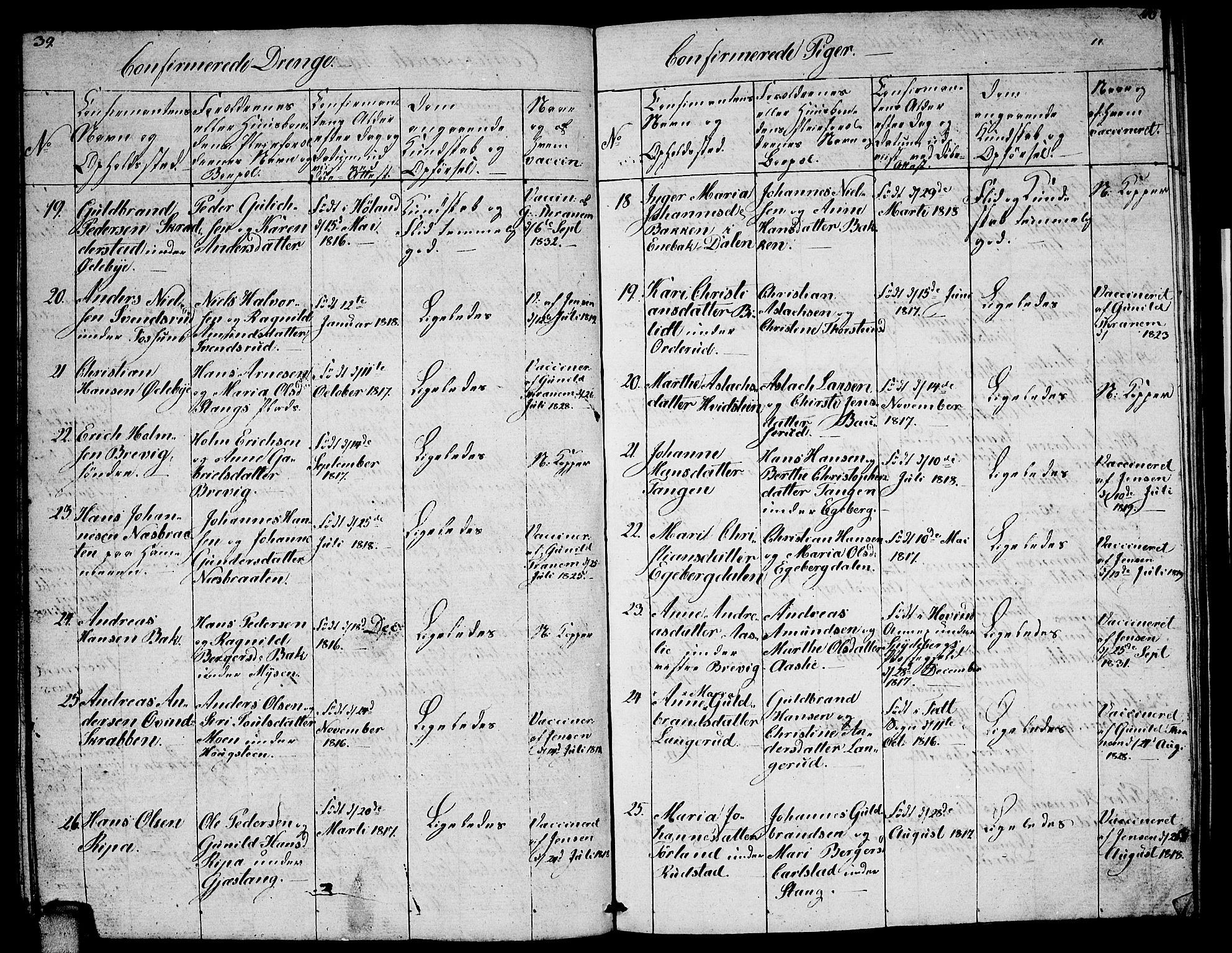 Enebakk prestekontor Kirkebøker, SAO/A-10171c/F/Fa/L0008: Ministerialbok nr. I 8, 1827-1833, s. 39-40