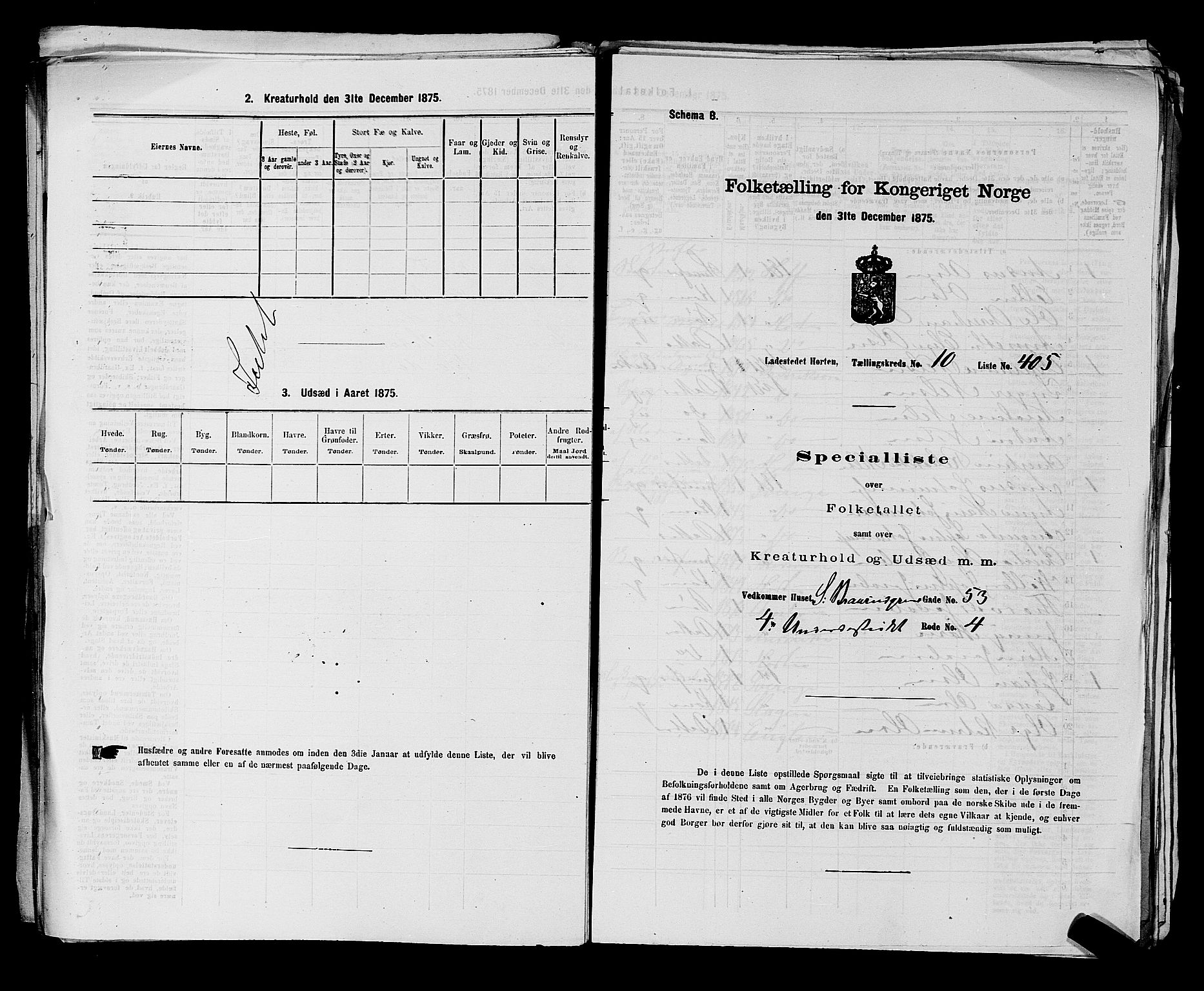 SAKO, Folketelling 1875 for 0703P Horten prestegjeld, 1875, s. 908