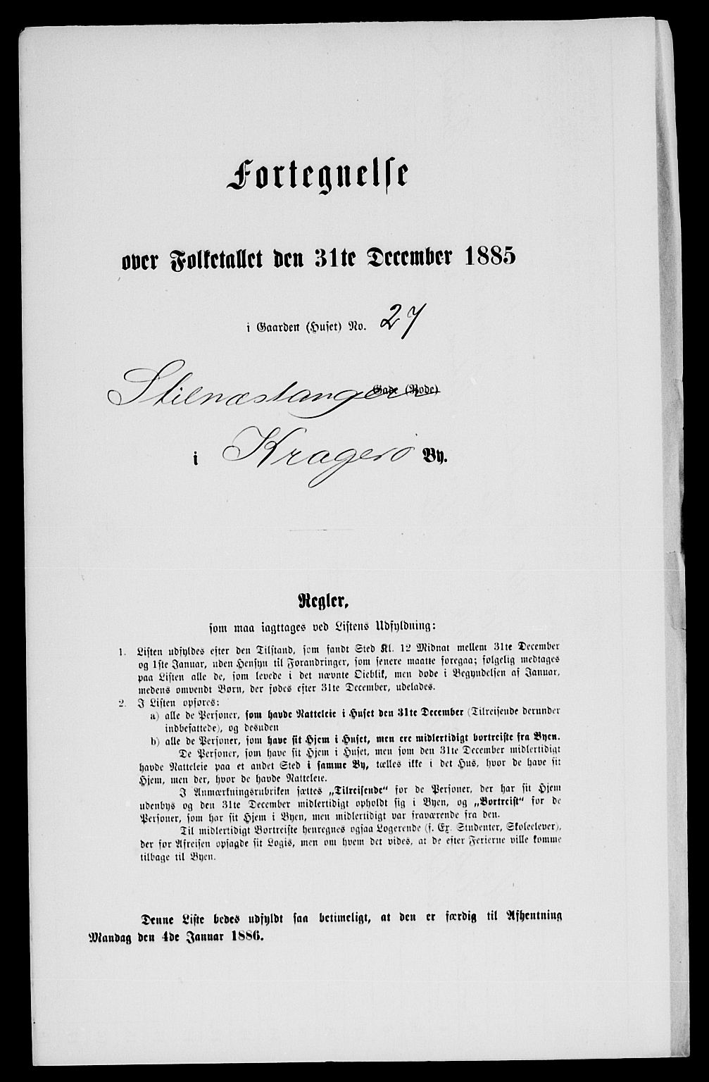 SAKO, Folketelling 1885 for 0801 Kragerø kjøpstad, 1885, s. 56