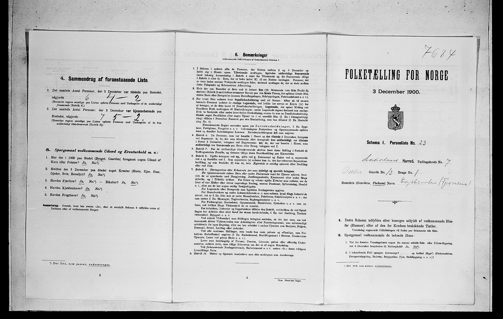 RA, Folketelling 1900 for 0614 Ådal herred, 1900, s. 514