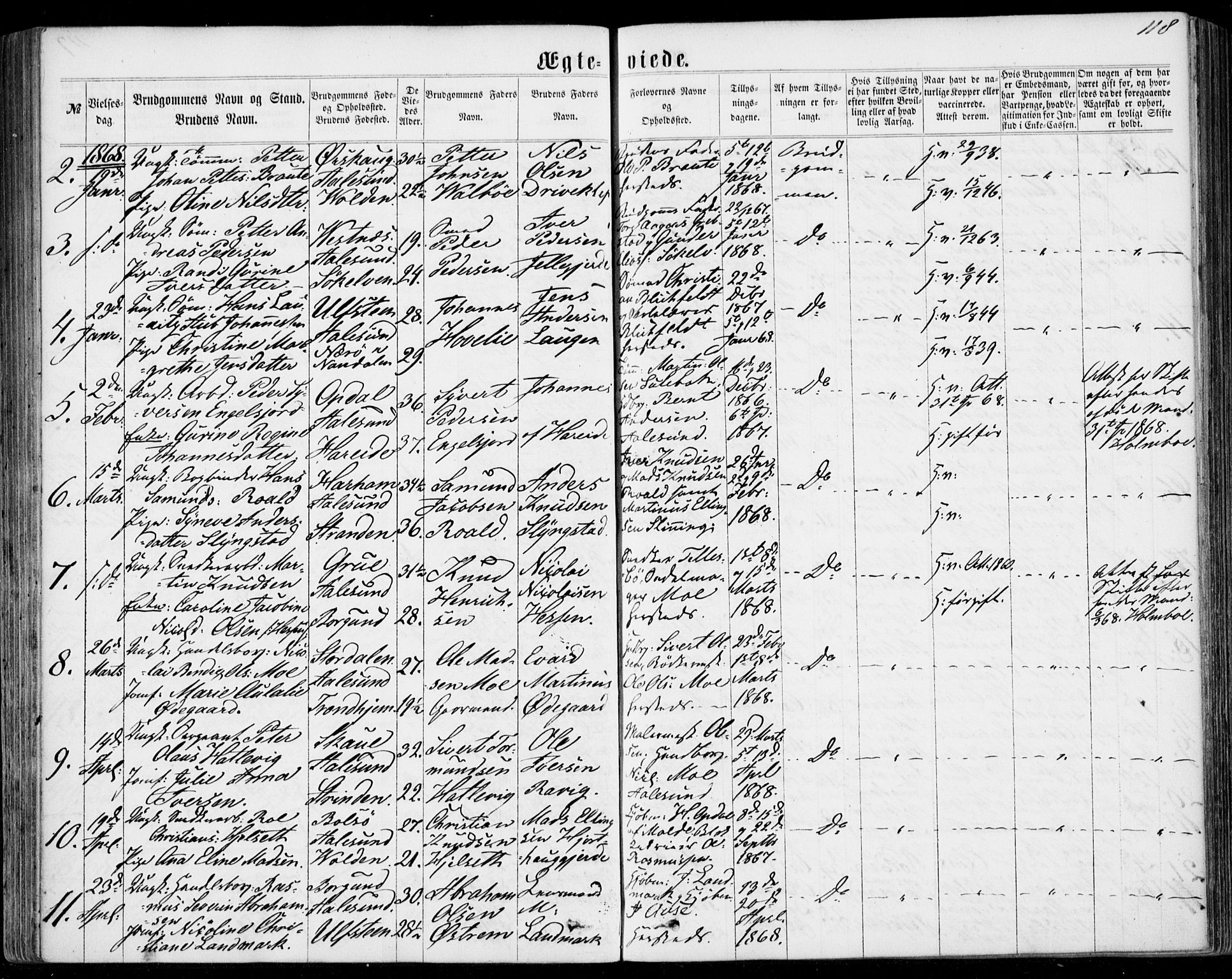 Ministerialprotokoller, klokkerbøker og fødselsregistre - Møre og Romsdal, AV/SAT-A-1454/529/L0452: Ministerialbok nr. 529A02, 1864-1871, s. 118