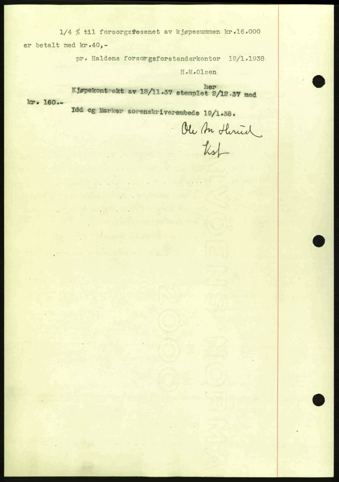 Idd og Marker sorenskriveri, AV/SAO-A-10283/G/Gb/Gbb/L0002: Pantebok nr. A2, 1937-1938, Dagboknr: 45/1938