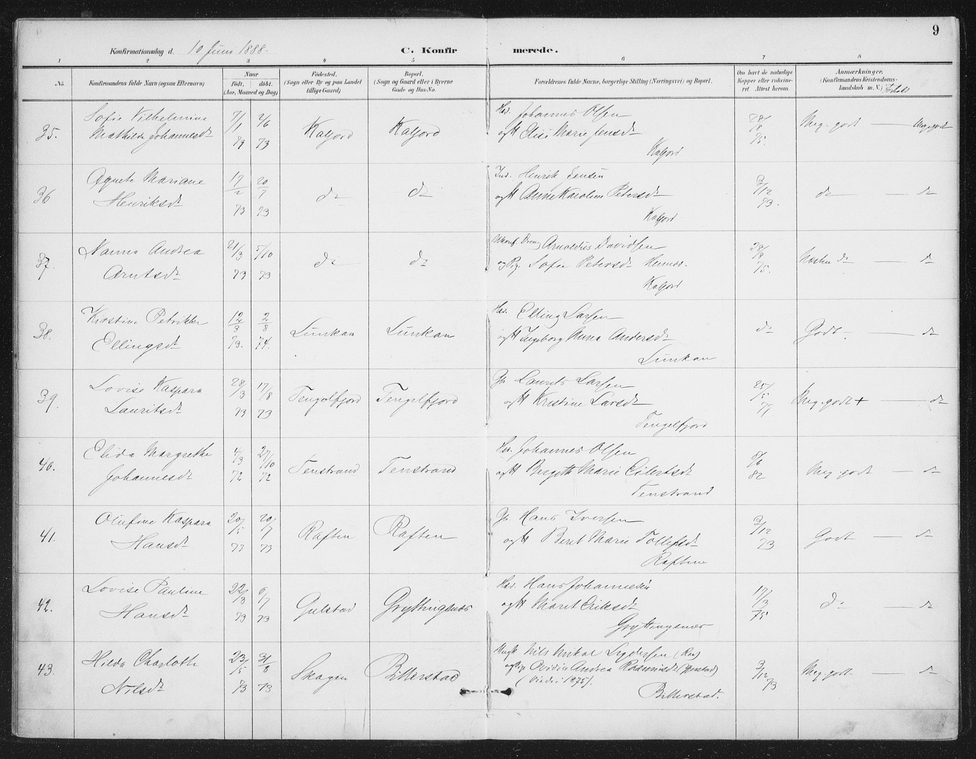 Ministerialprotokoller, klokkerbøker og fødselsregistre - Nordland, AV/SAT-A-1459/888/L1245: Ministerialbok nr. 888A11, 1888-1900, s. 10