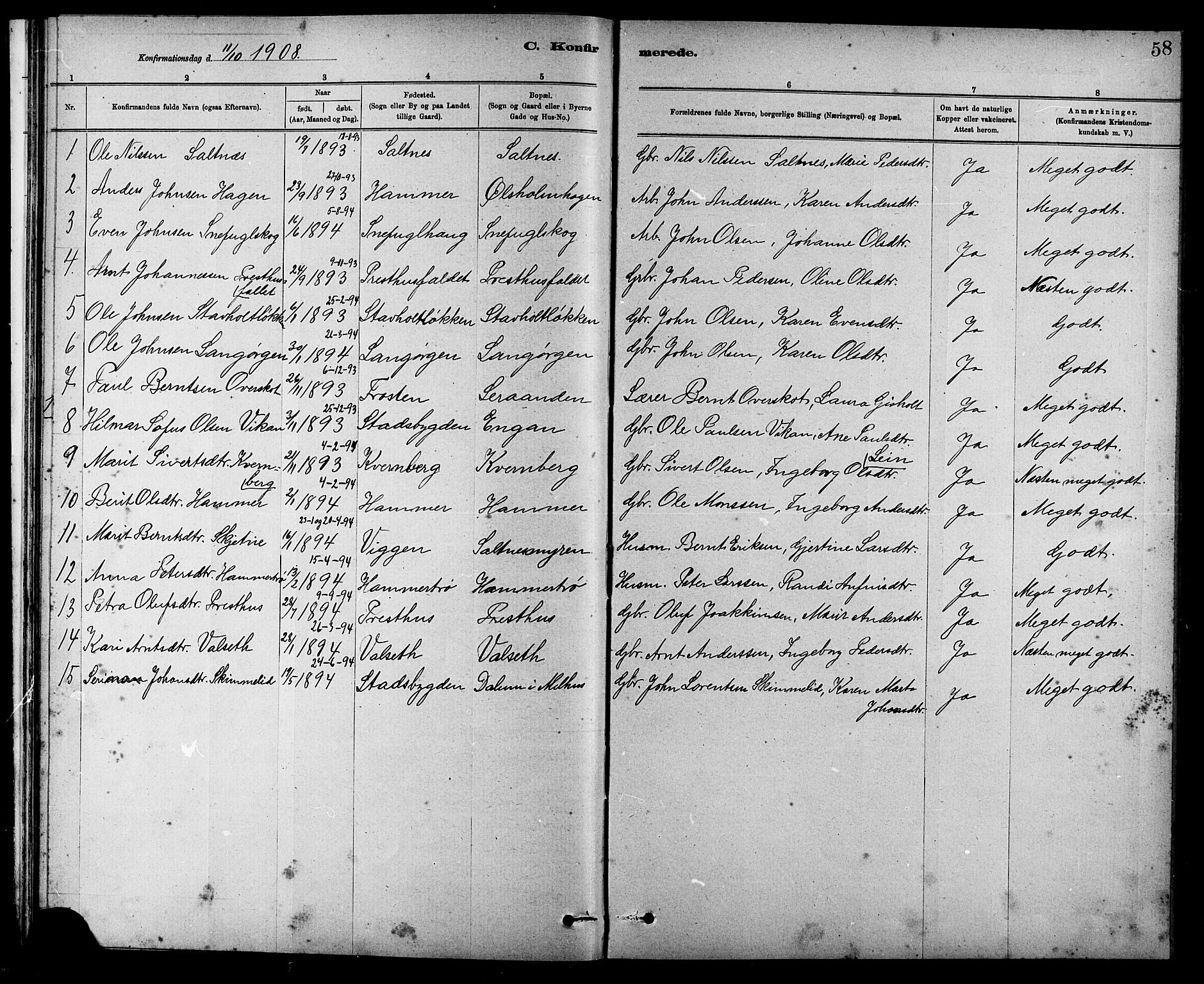 Ministerialprotokoller, klokkerbøker og fødselsregistre - Sør-Trøndelag, AV/SAT-A-1456/666/L0790: Klokkerbok nr. 666C03, 1885-1908, s. 58