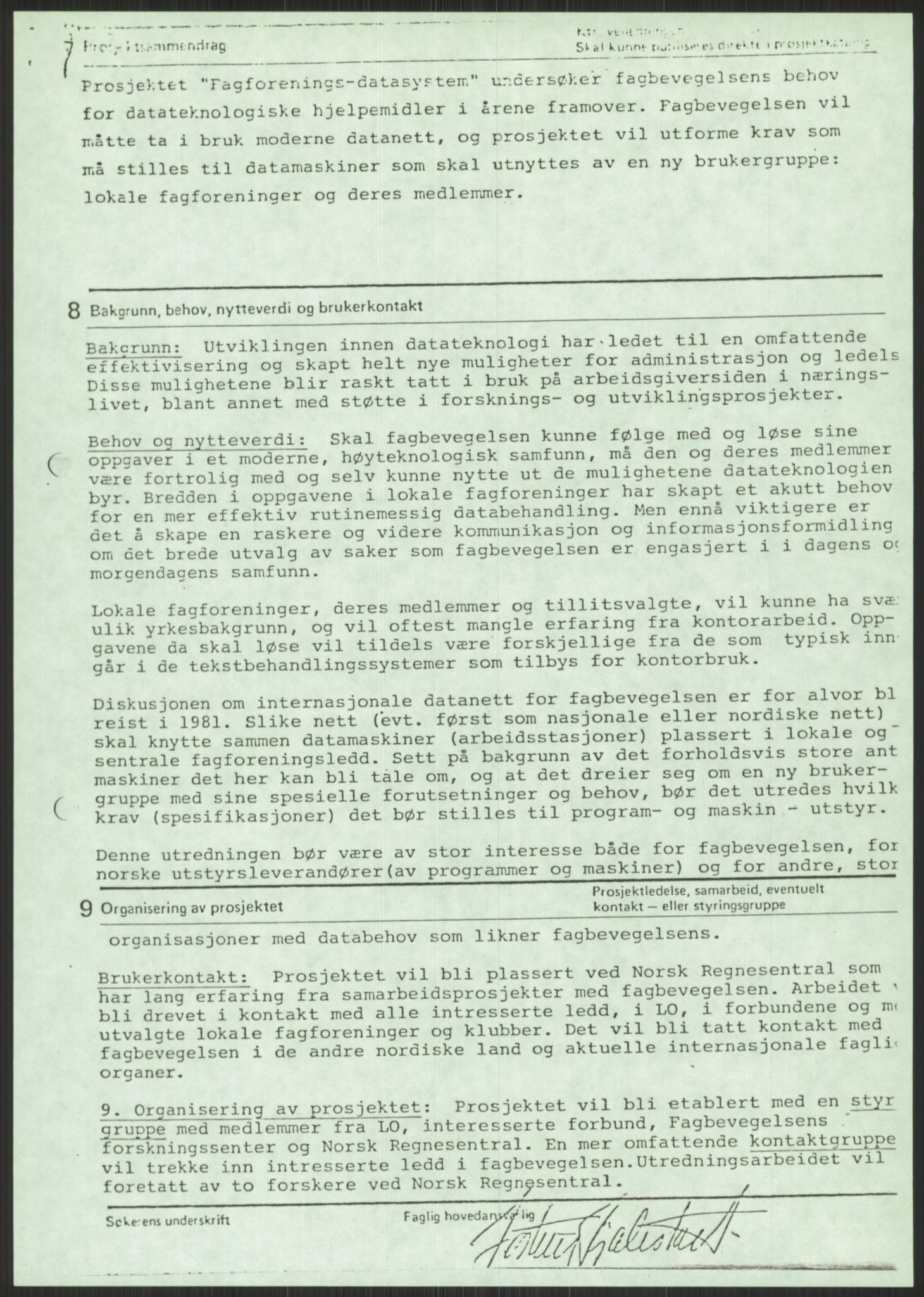 Nygaard, Kristen, RA/PA-1398/F/Fi/L0006: Fagbevegelse, demokrati, Jern- og Metallprosjektet, 1970-2002, s. 875