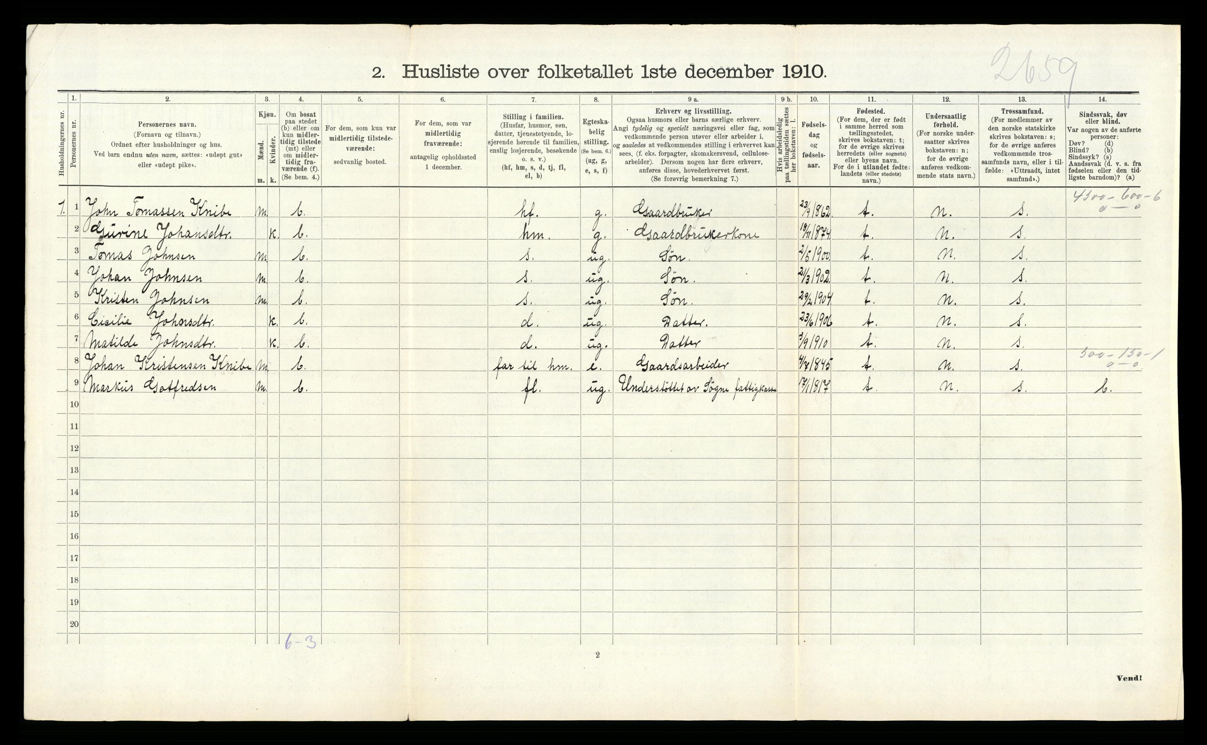 RA, Folketelling 1910 for 1018 Søgne herred, 1910, s. 1183